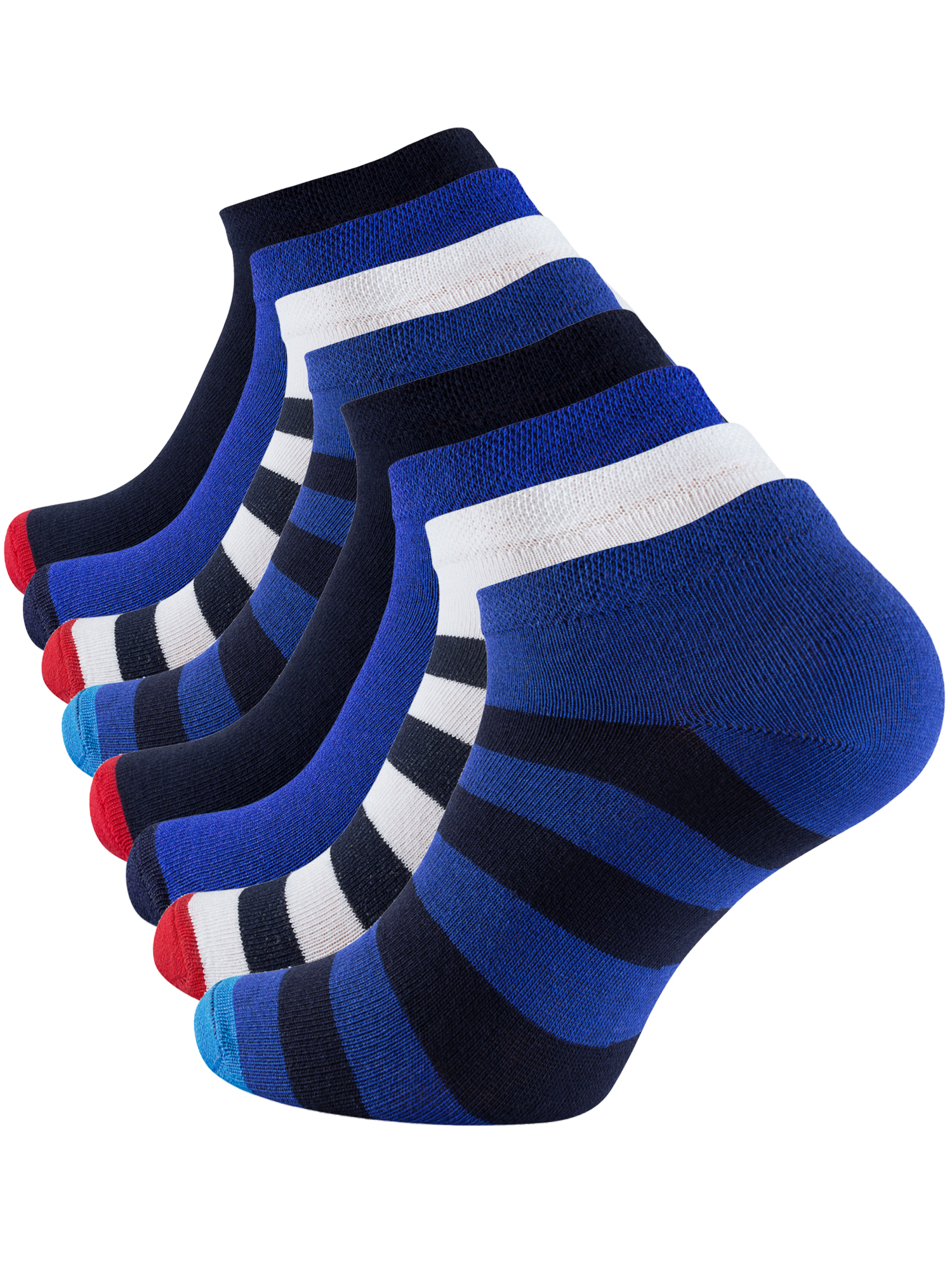 8 Paar Sneaker-Socken Ringel und Uni