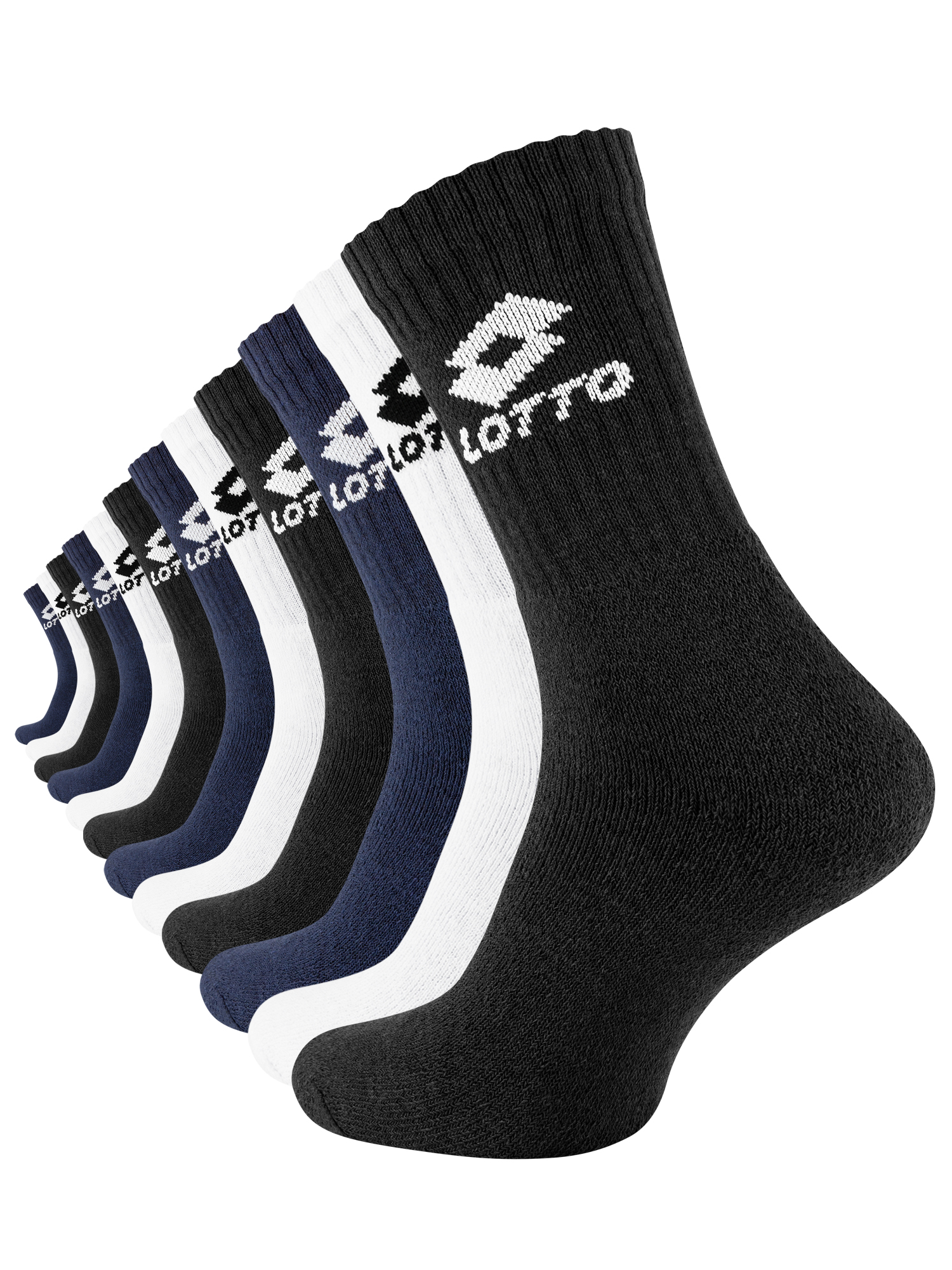 12 Paar LOTTO Sportsocken für Herren – Original Sportsocken mit Logo - ideal für Sport & Alltag
