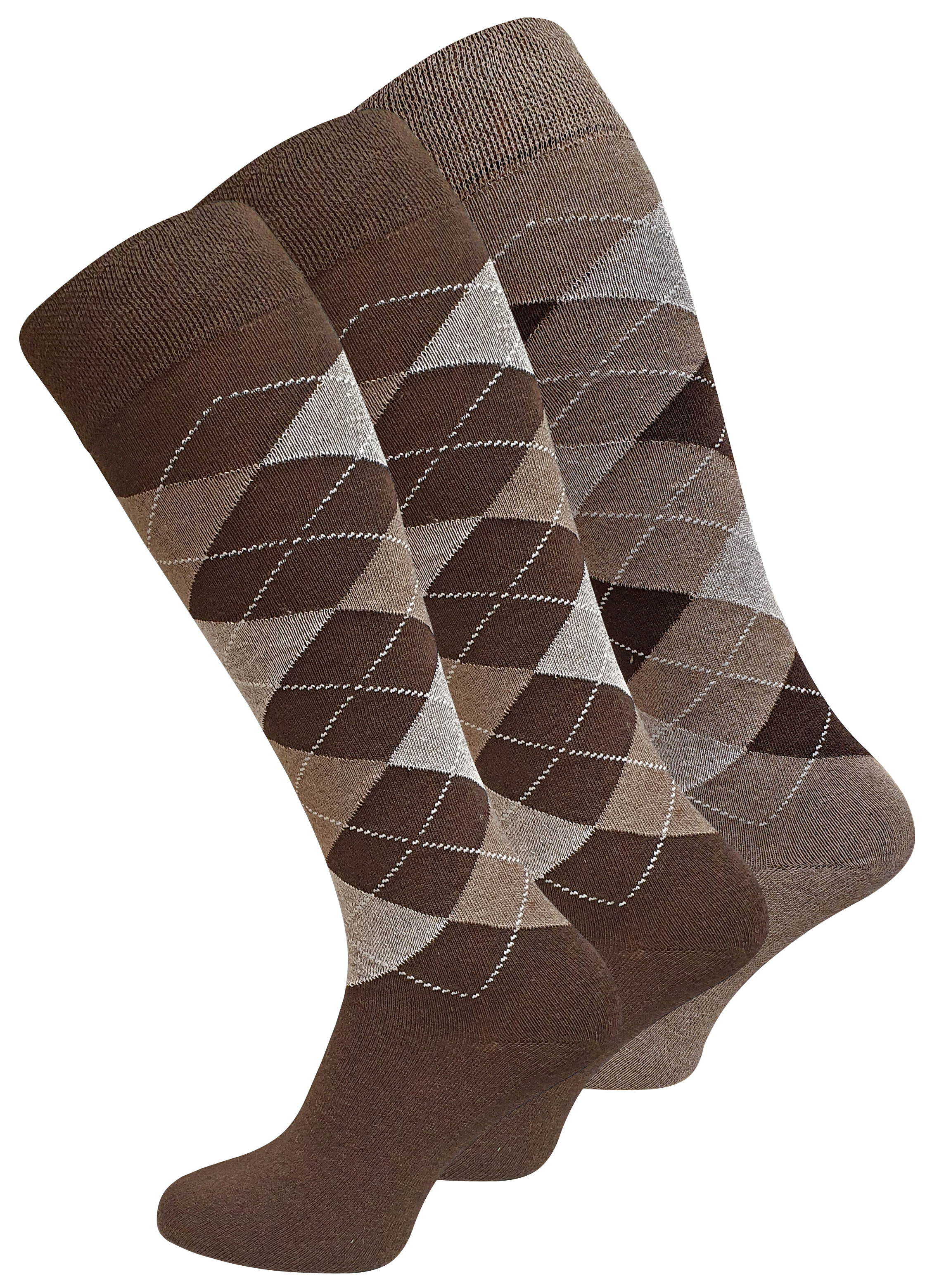 3 Paar  Comfort KNIESTRÜMPFE mit Karos