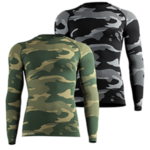 Funktionshemd in grün oder grau mit camouflage Muster