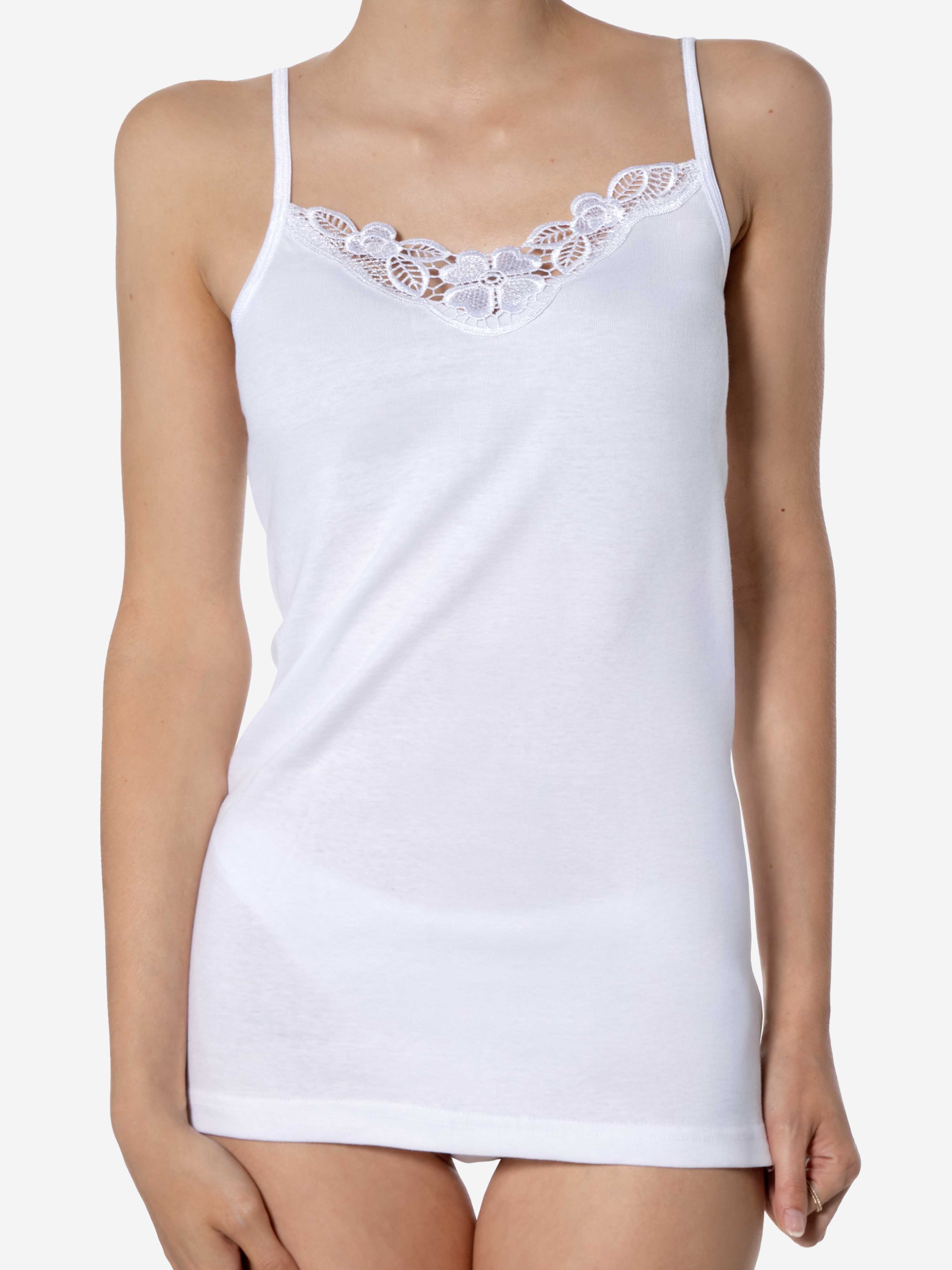 4 Stück Spaghetti - Unterhemden, 100% Baumwolle