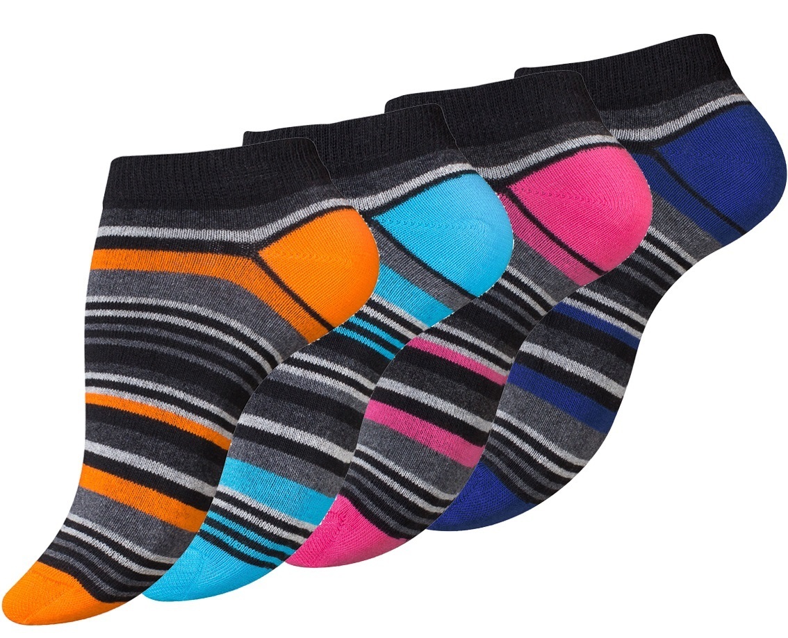 8 Paar Damen Sneaker Socken mit Ringel