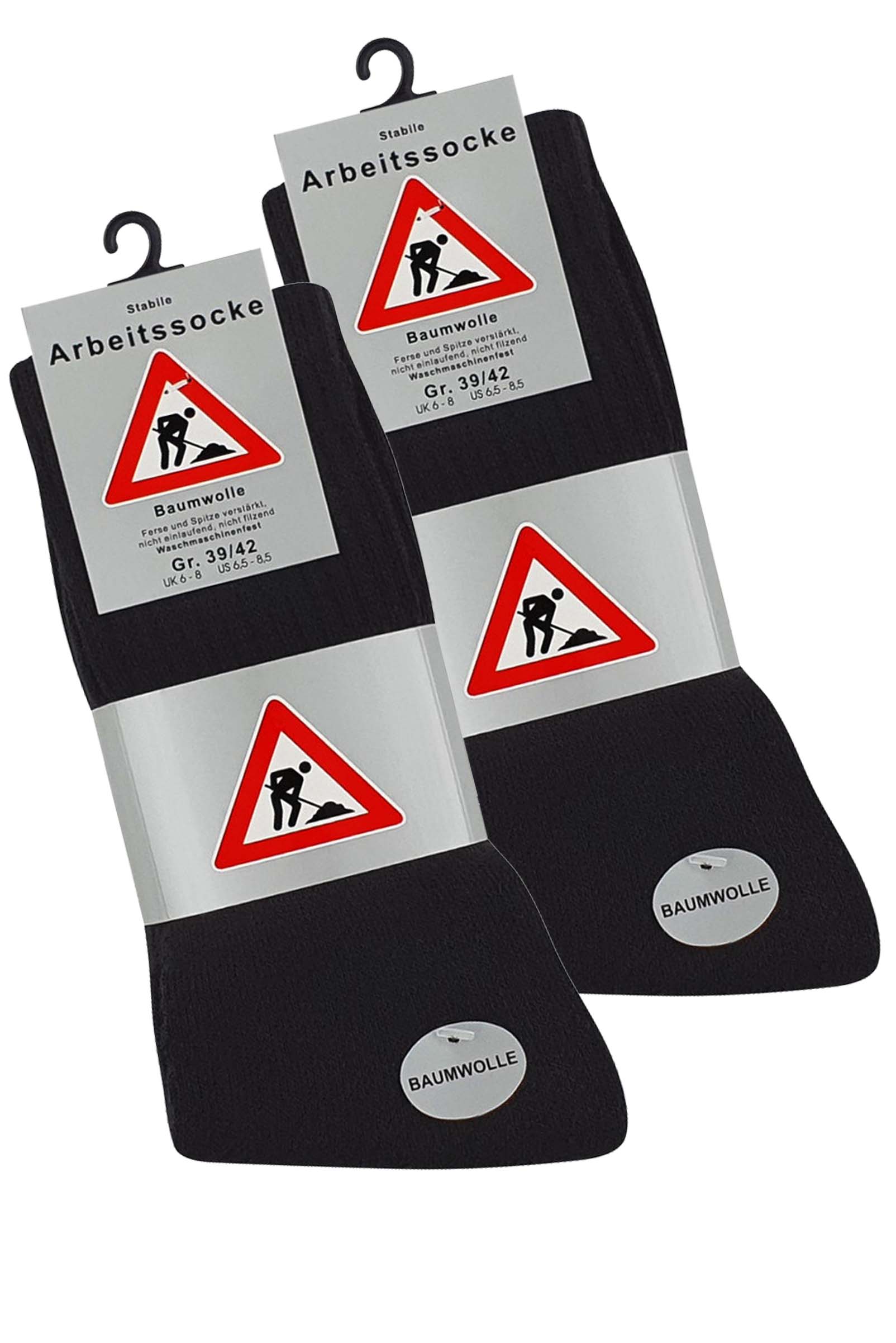 10 Paar Arbeitssocken in Schwarz