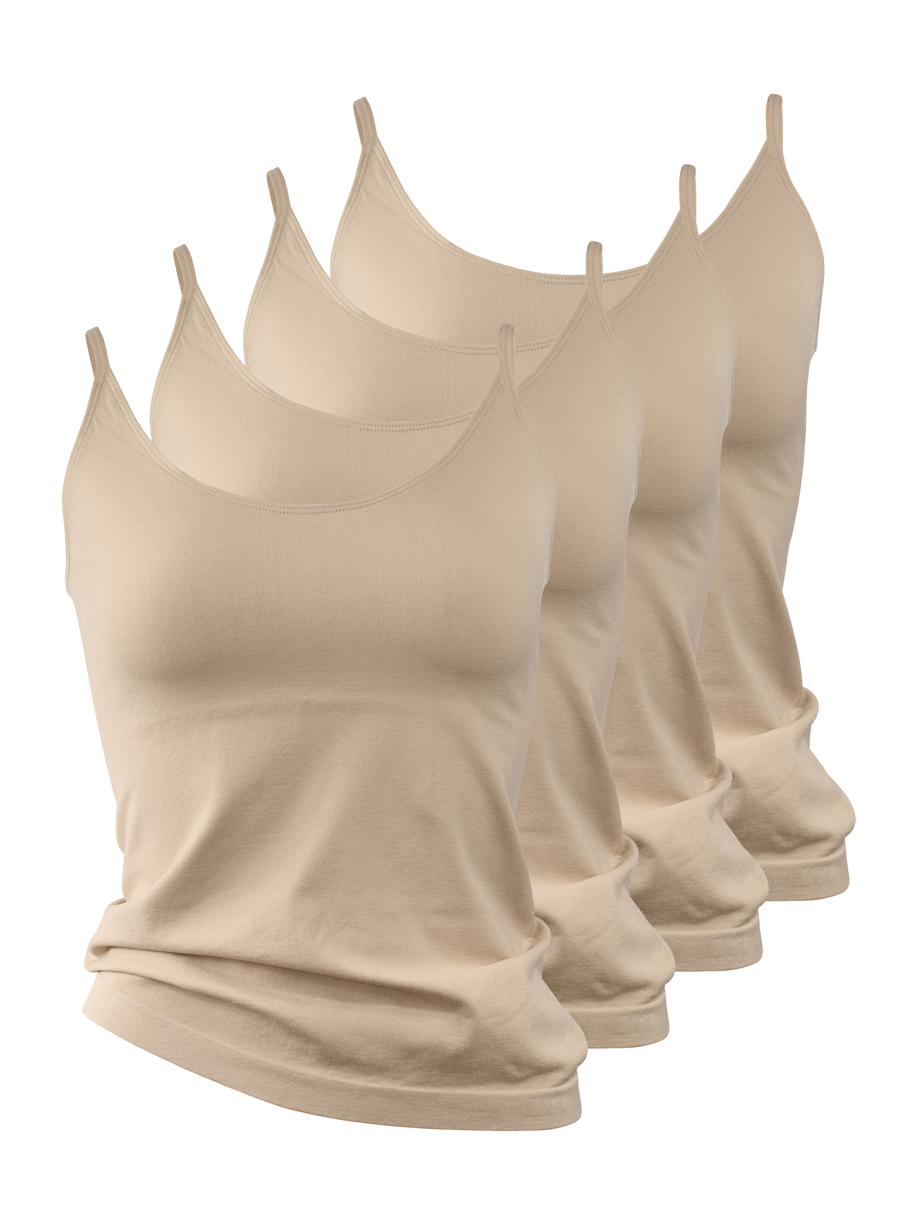 4er Set Mikrofaser Spaghetti Top - Unterhemd
