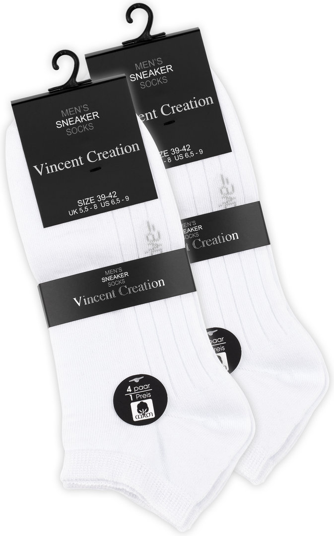 8 Paar Sneaker Socken, schwarz oder weiss
