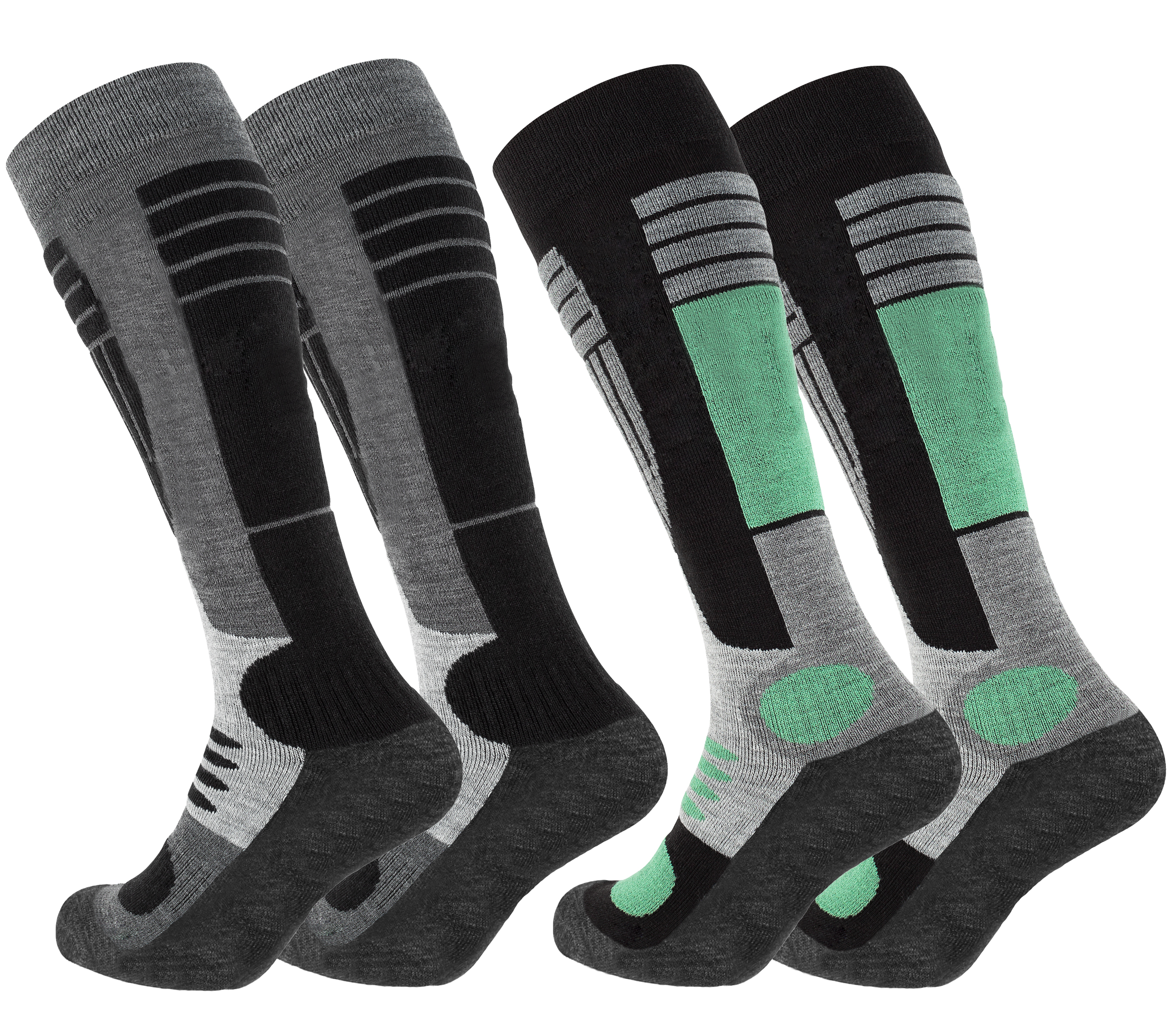2 Paar Ski & Snowboard Socken, Spezialpolsterung