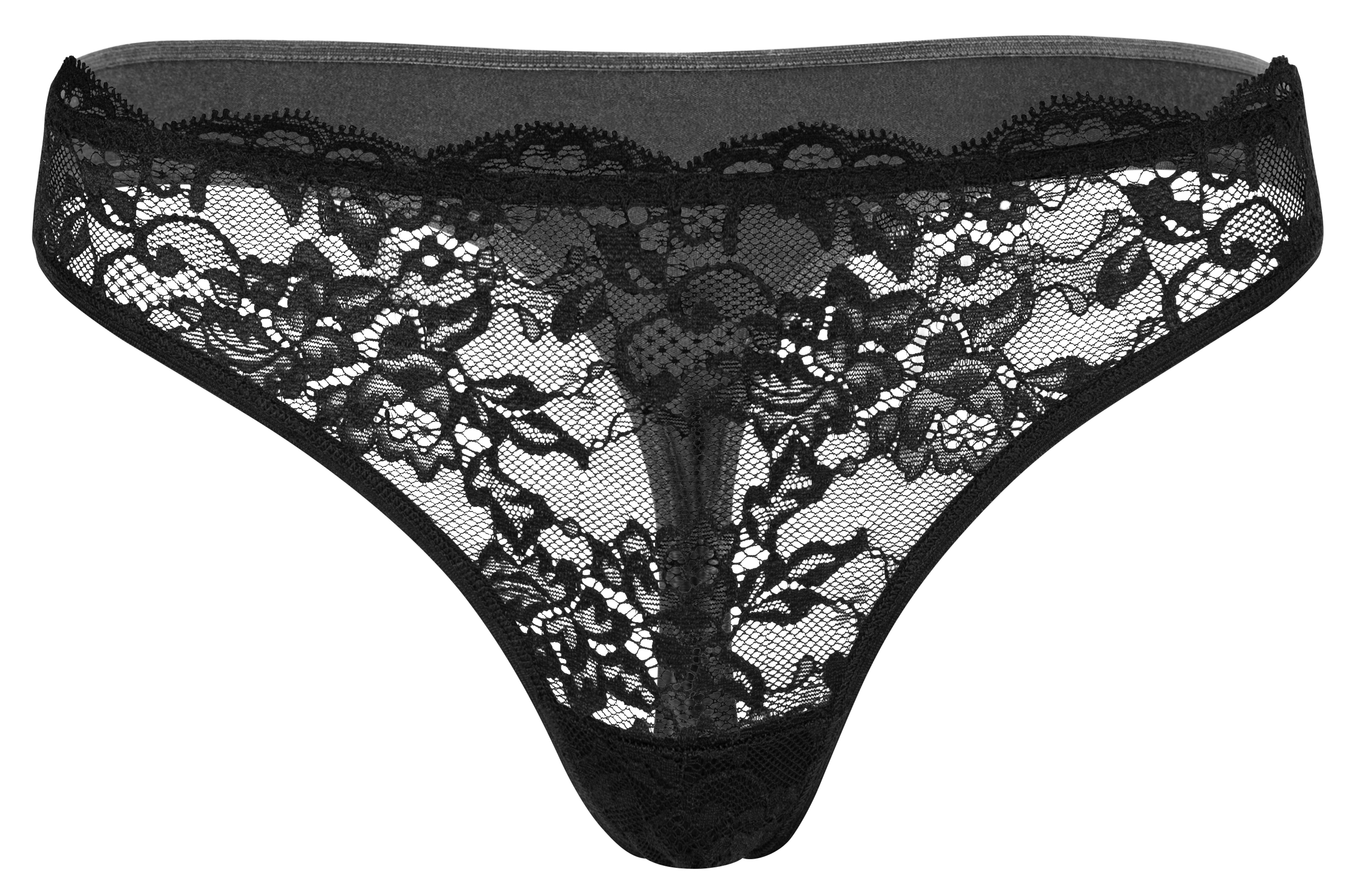 "Bamboo" front Lace Thong