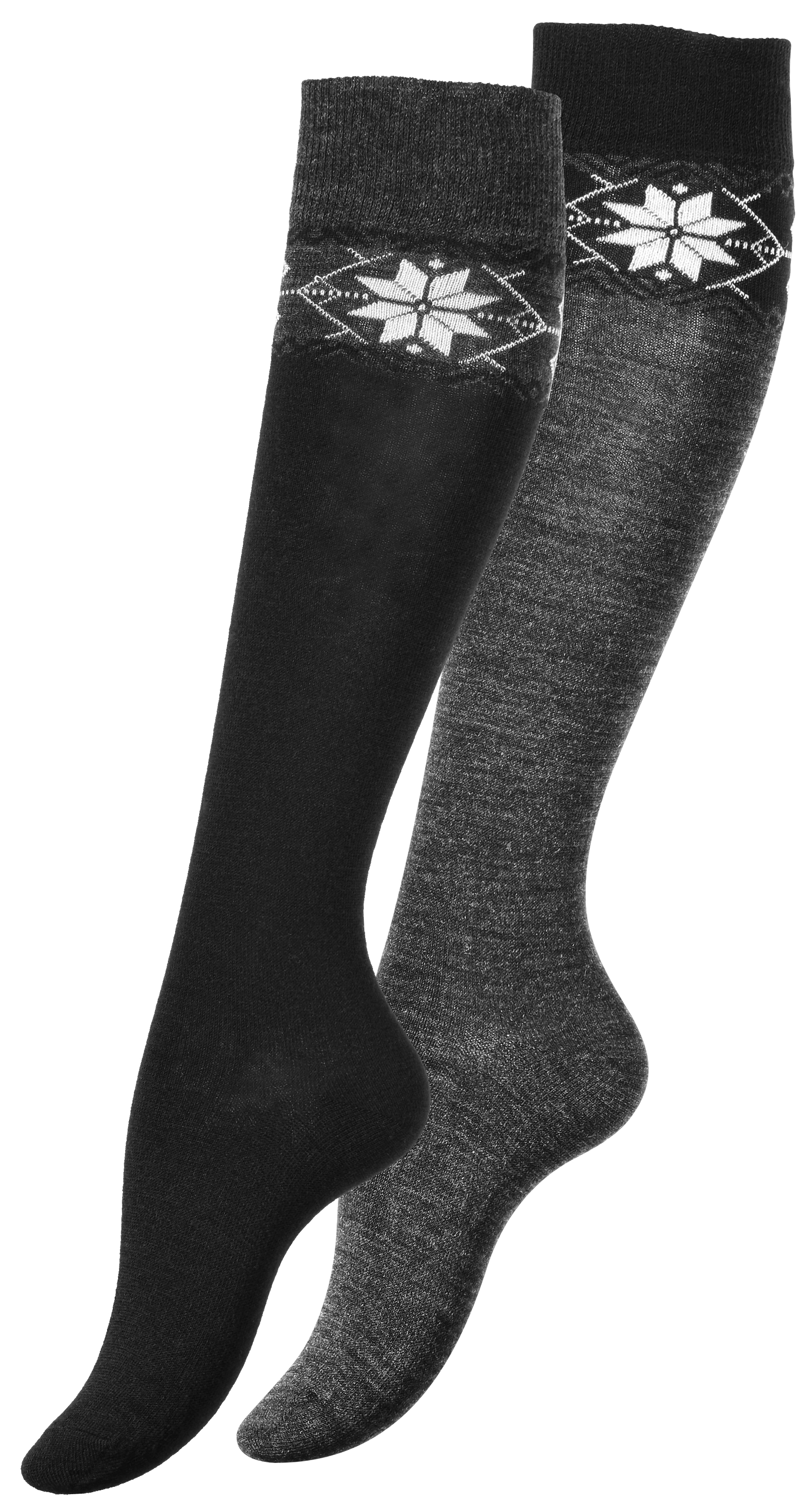 2 Paar Damen Winter Kniestrümpfe