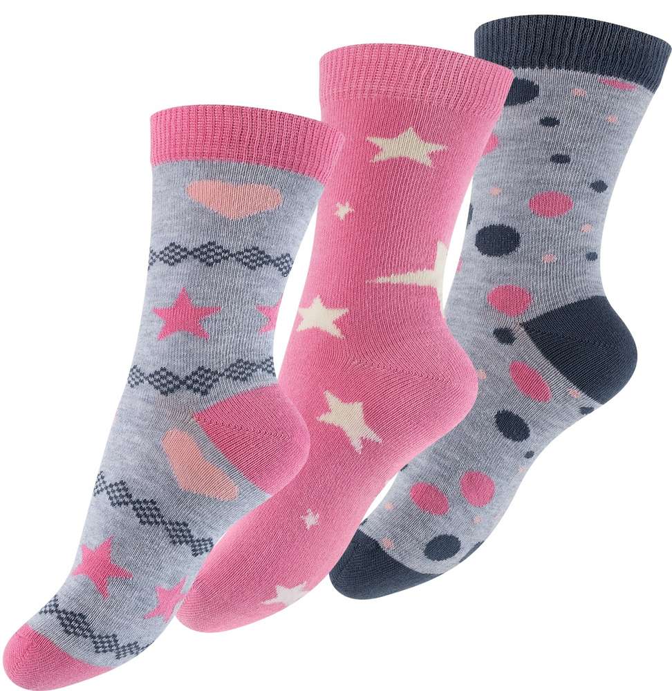 6 Paar Kinder Socken - Sterne & Punkte