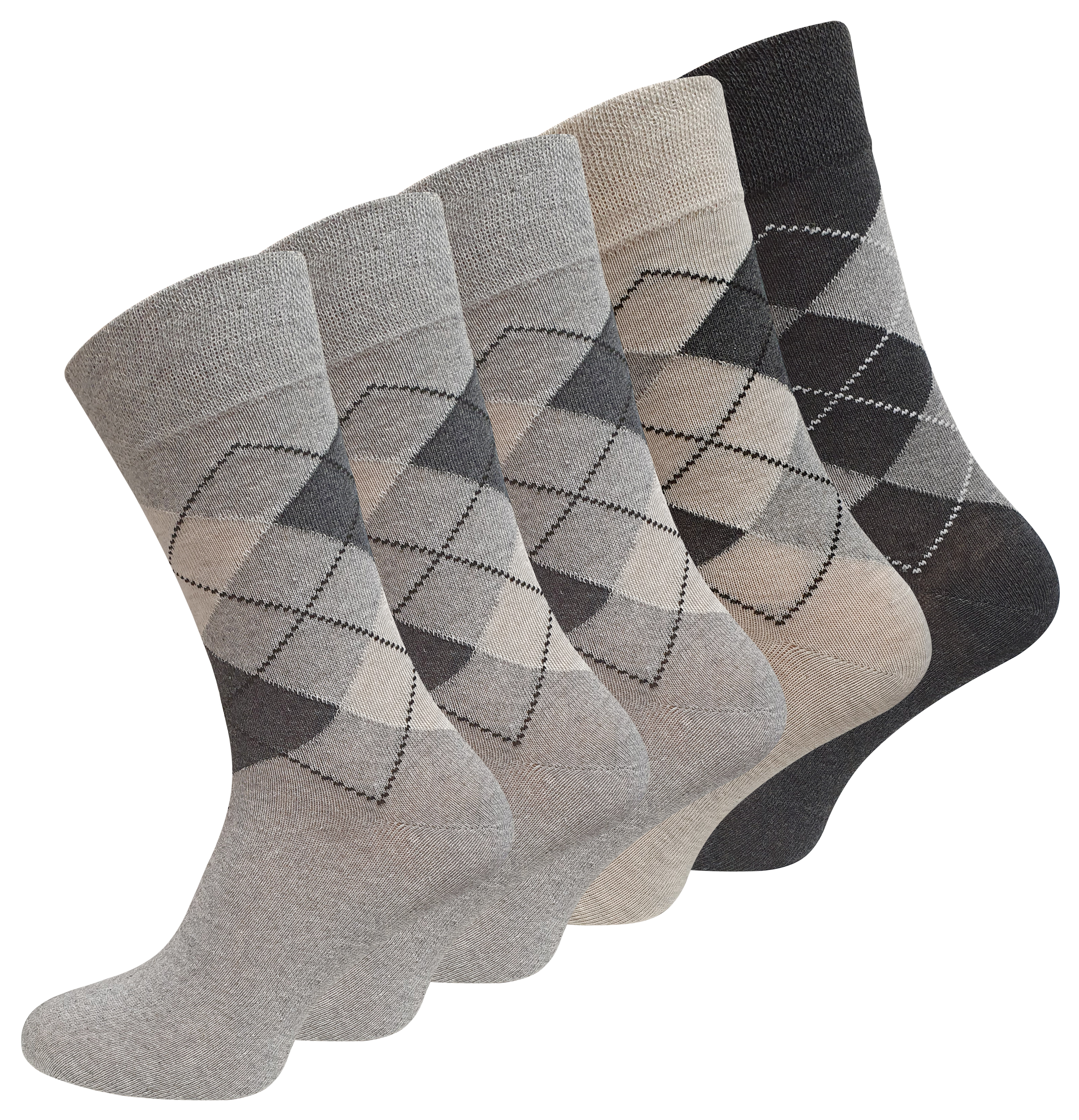 10 Paar Socken mit KARO Muster, Baumwolle