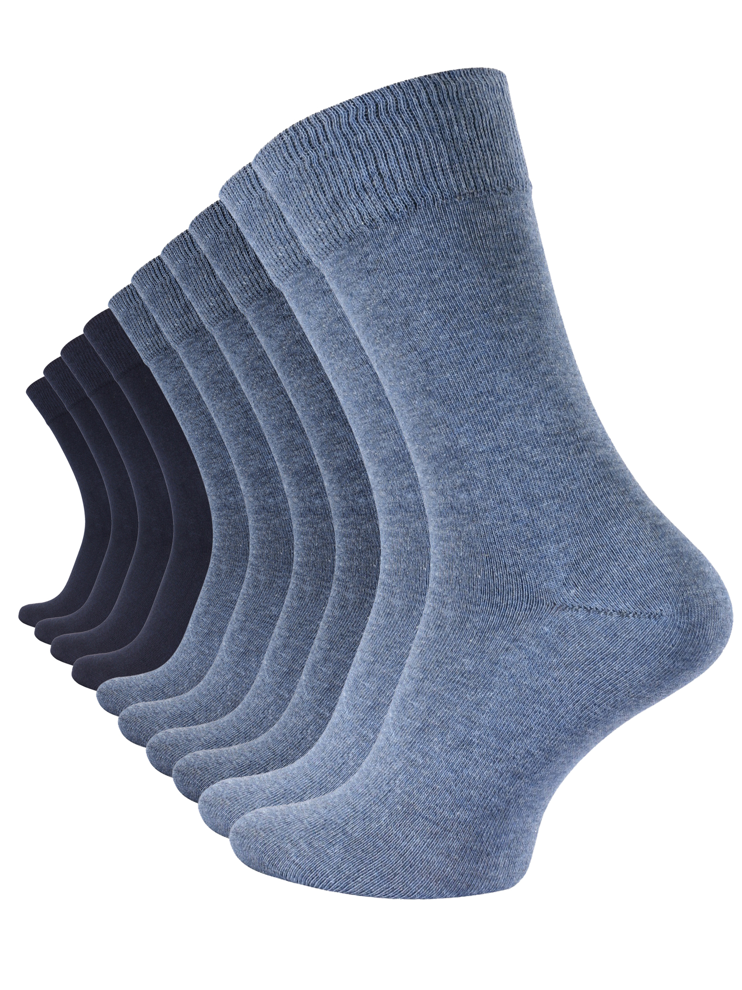 10 Paar Herren Business Socken, Blau-Töne