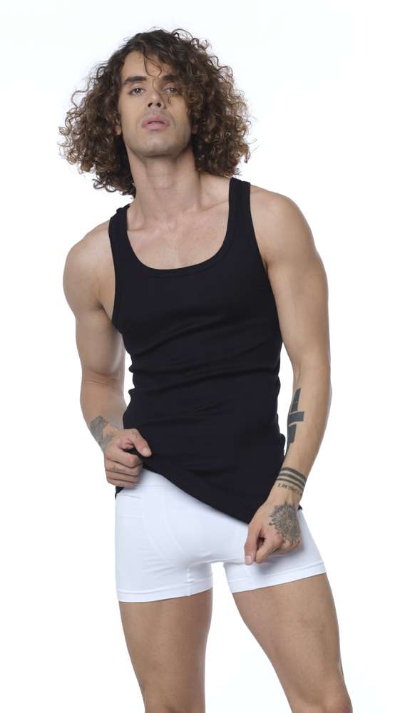 4 Stück Tank-Shirt schwarz, Unterhemden