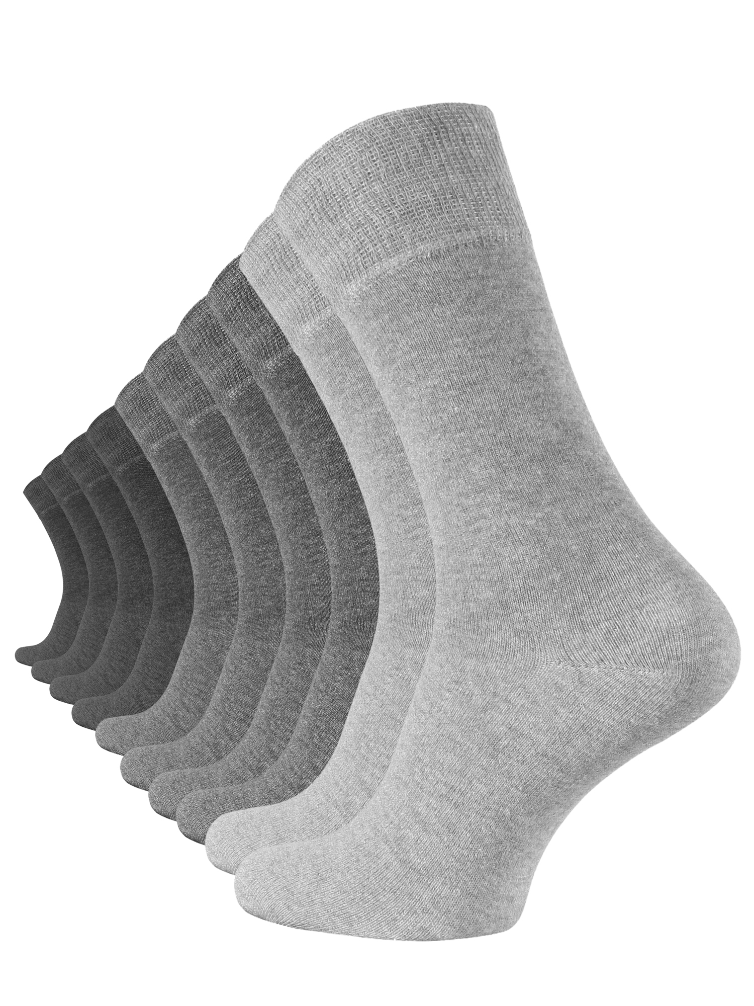 10 Paar Herren Business Socken, Grau-Töne