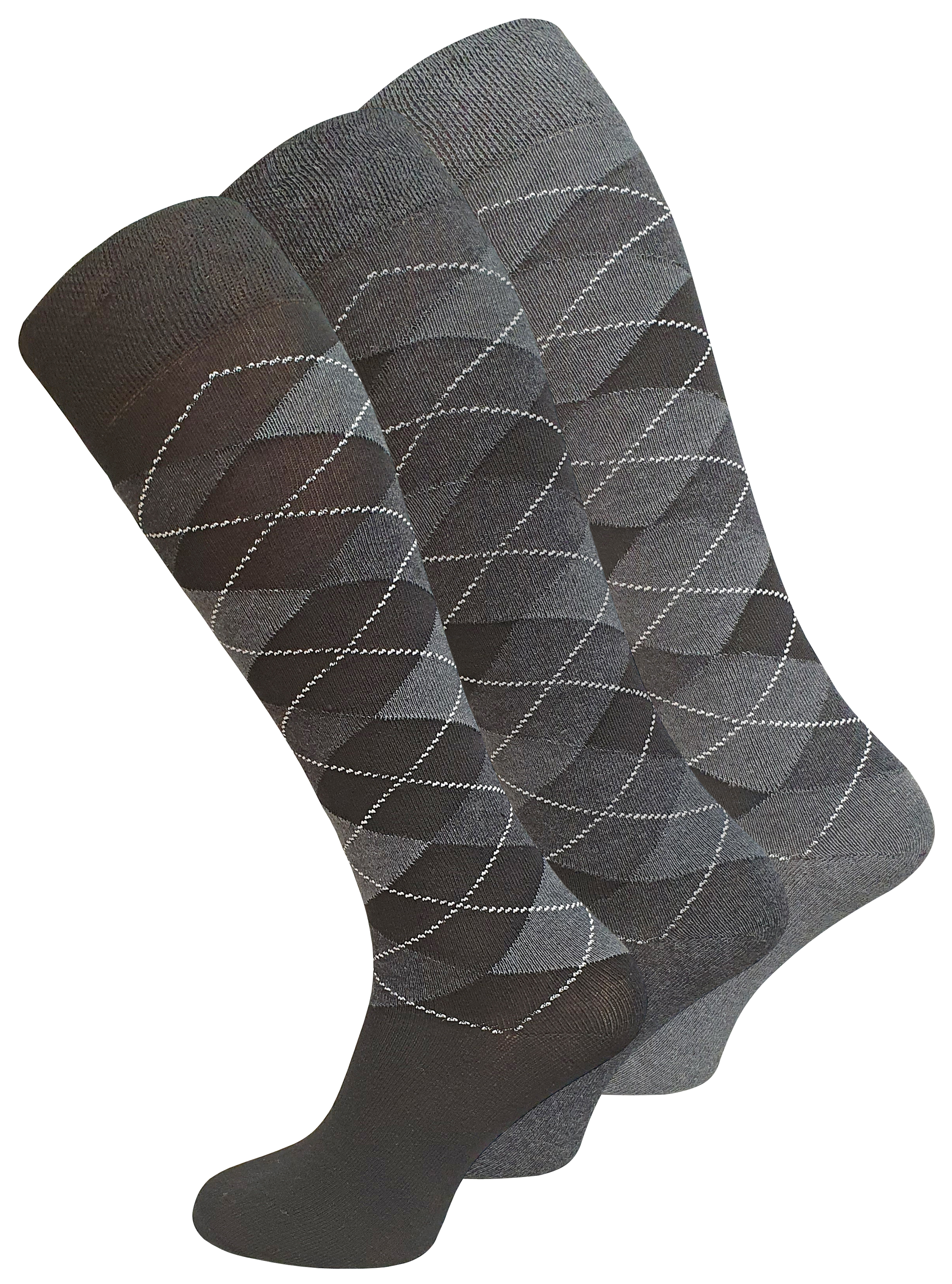 3 Paar  Comfort KNIESTRÜMPFE mit Karos