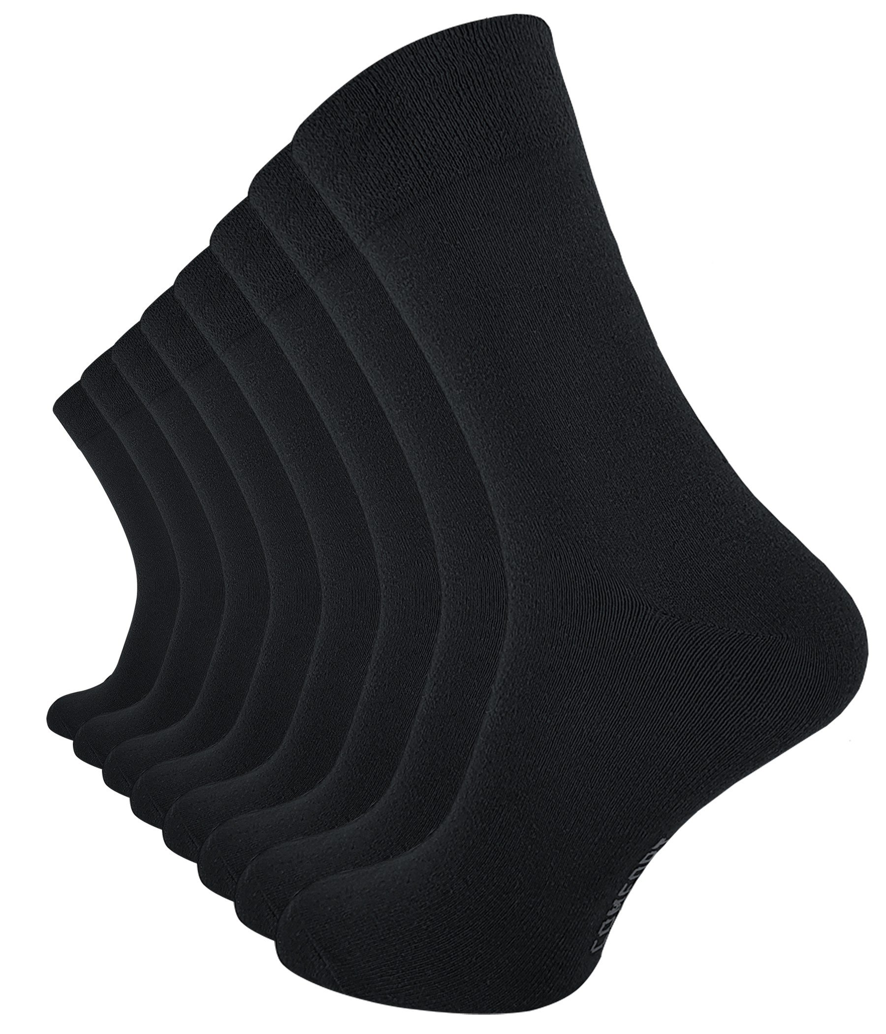 8 Paar schwarze Baumwollsocken ohne Gummibund
