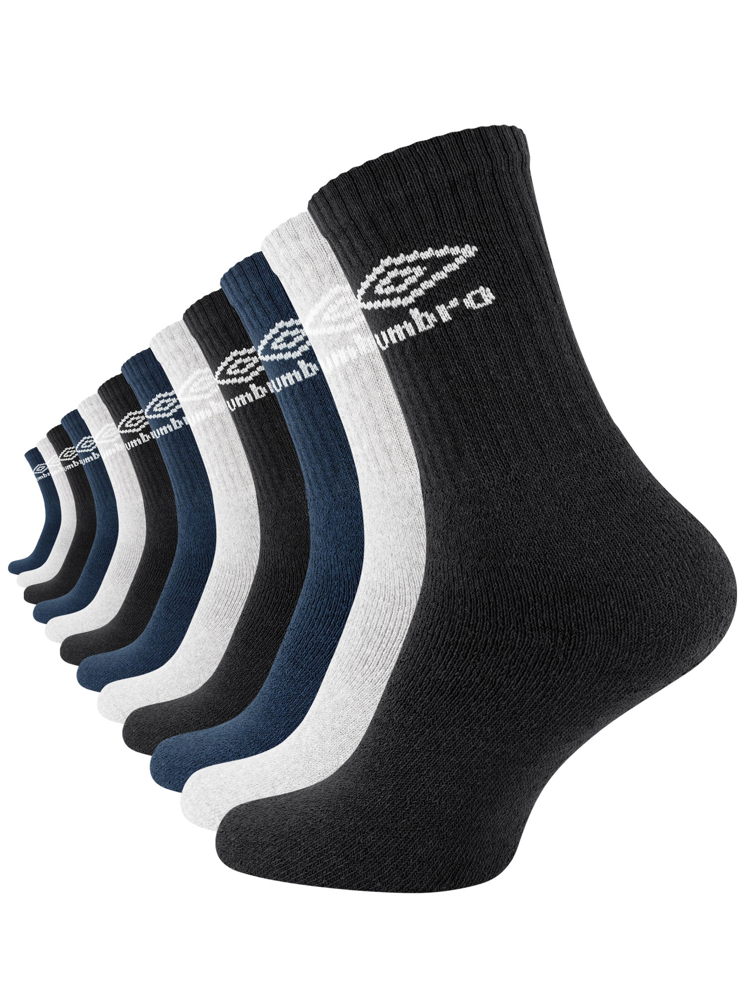 12 Paar UMBRO Sportsocken für Herren – Original Sportsocken mit Logo - ideal für Sport & Alltag