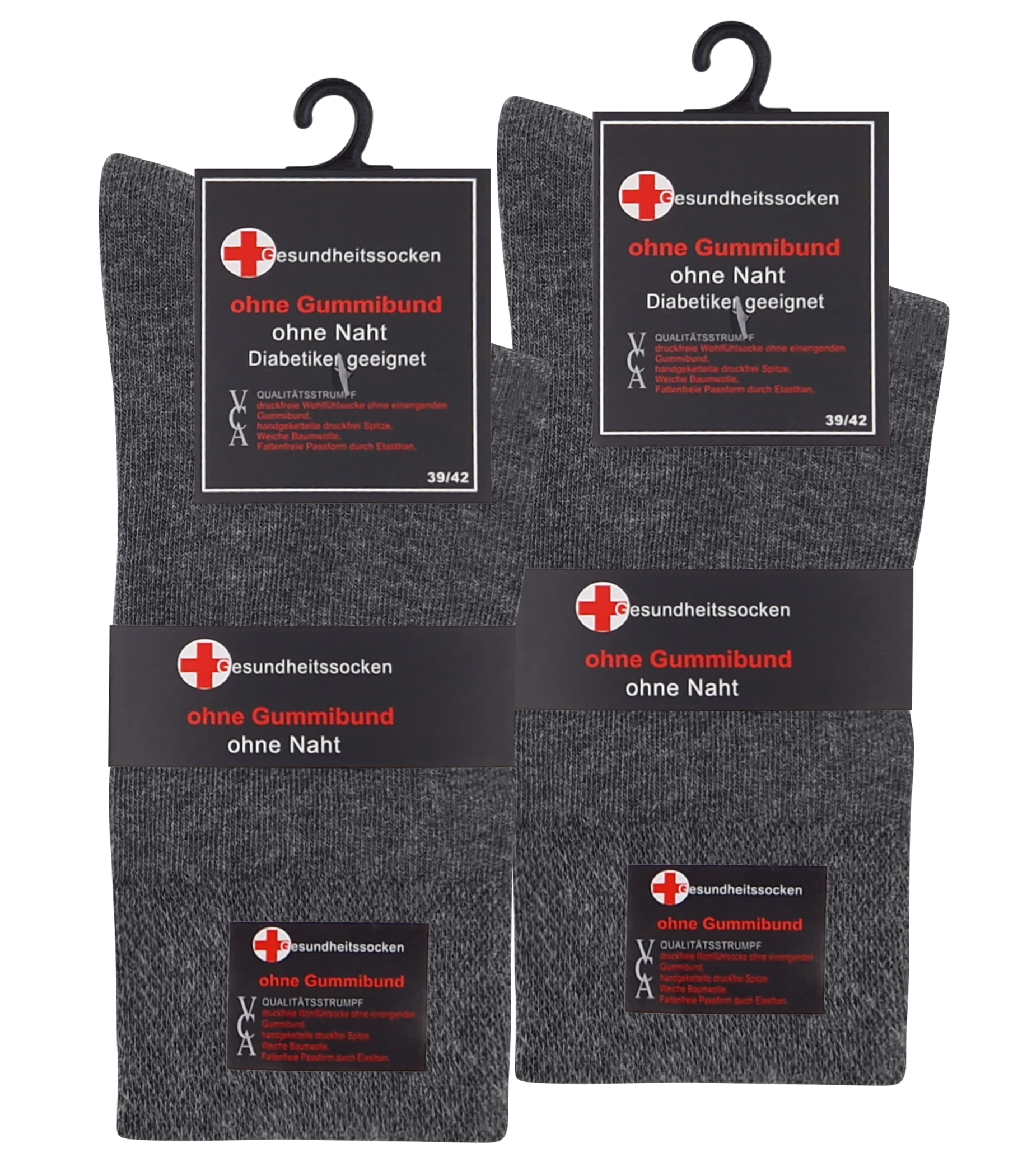 6 Pair Men's Diabetic Plain Socks, Seam Free (handlinked toes)
