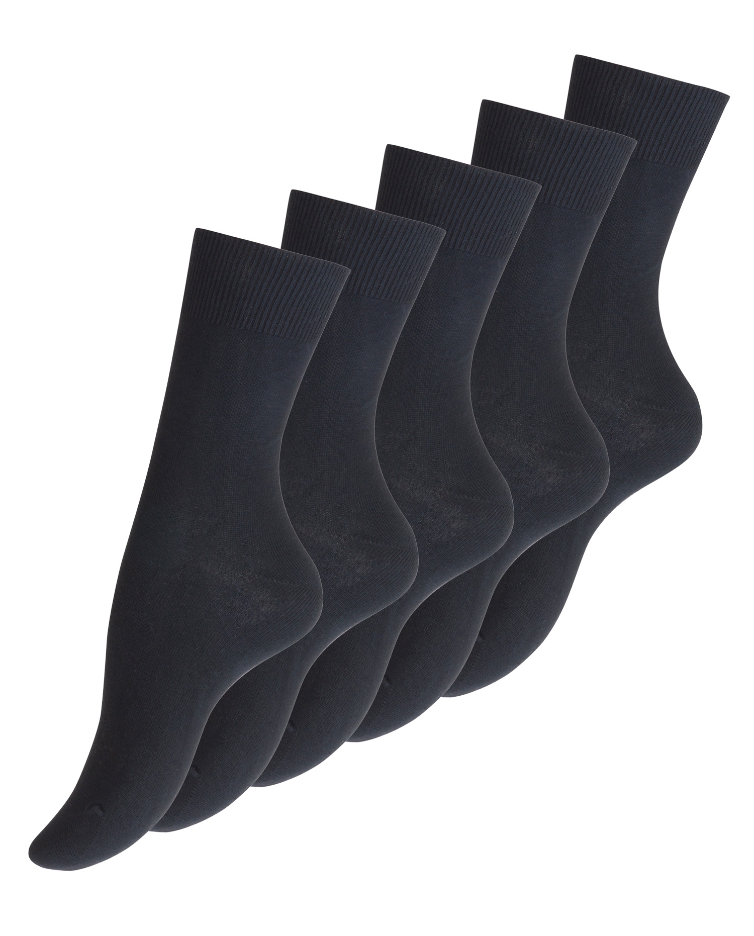 10 Paar Damen Socken Schwarz, Baumwolle