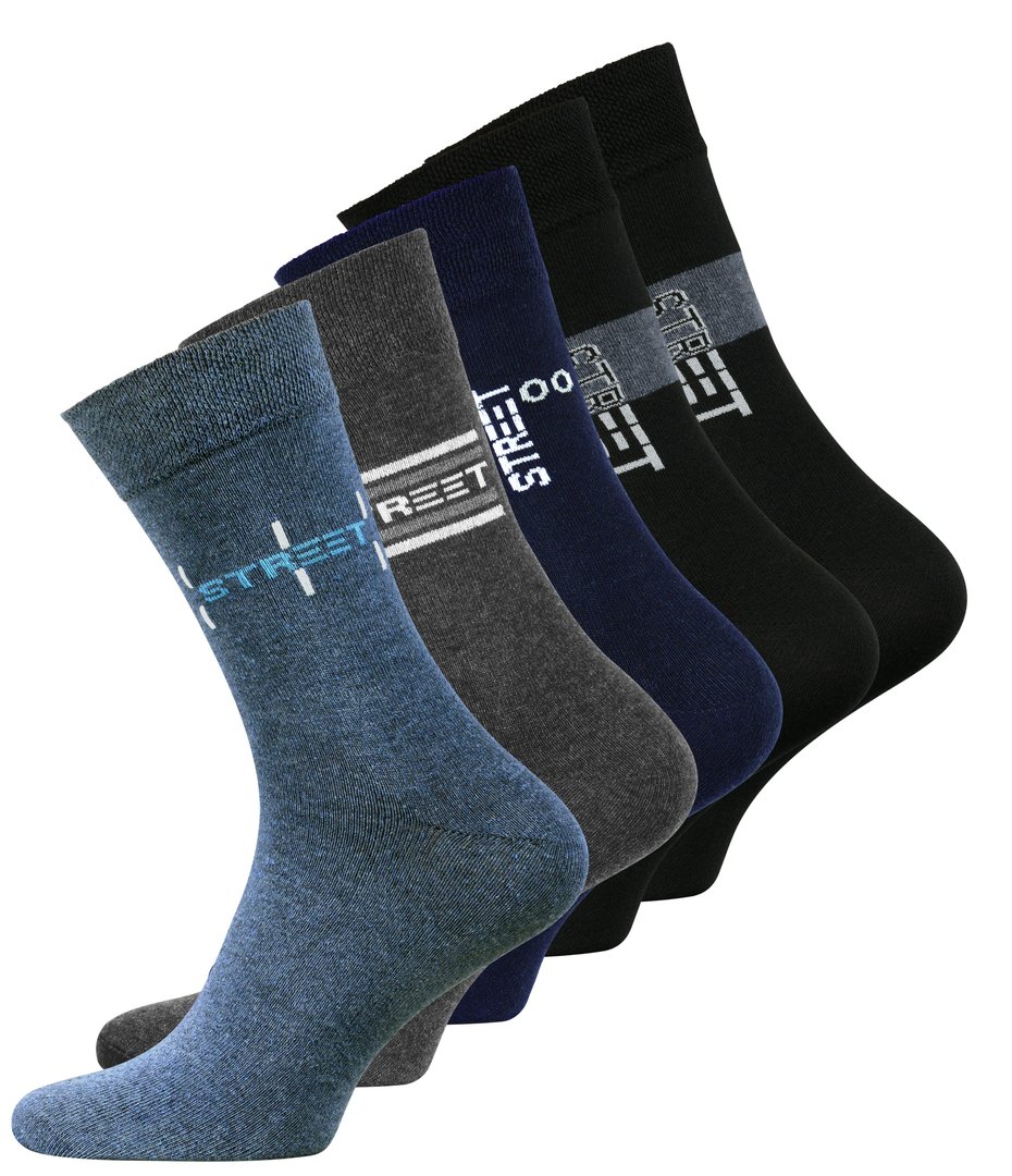 10er Pack Baumwoll Socken mit STREET Schriftzug