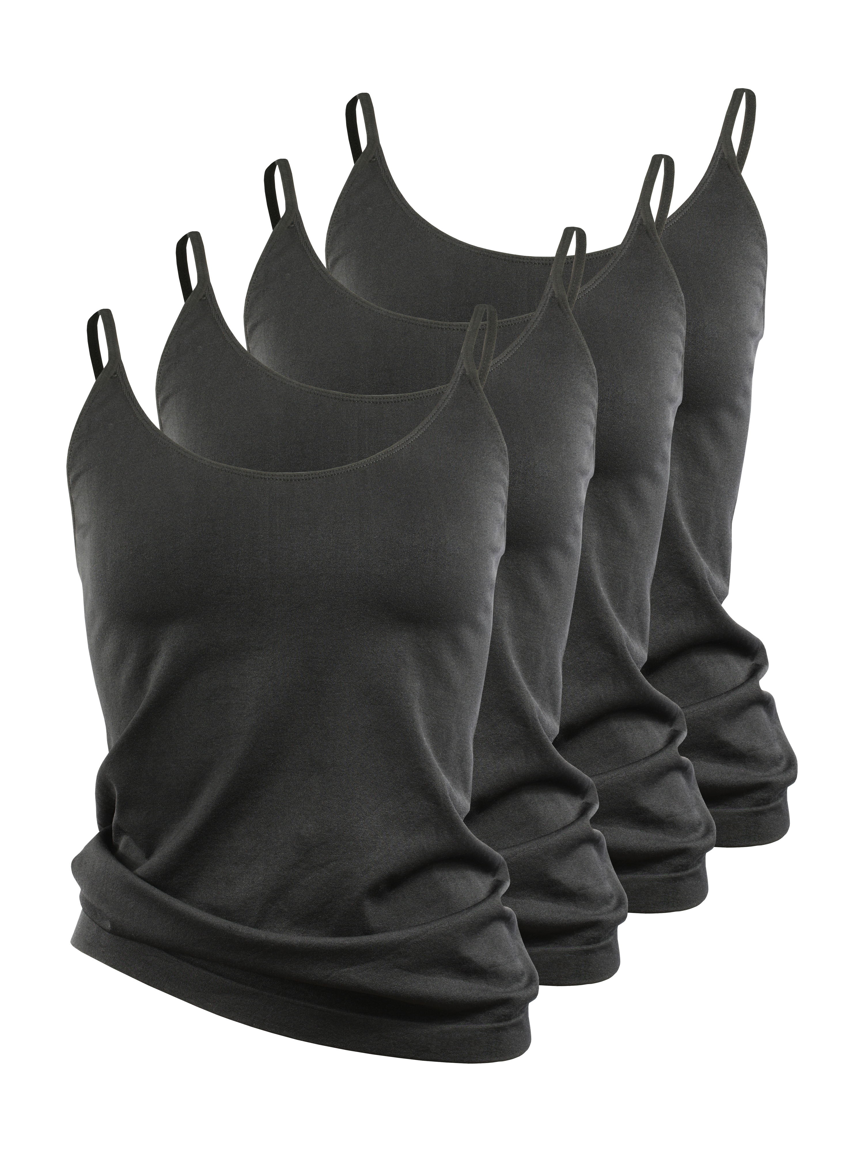4er Set Mikrofaser Spaghetti Top - Unterhemd