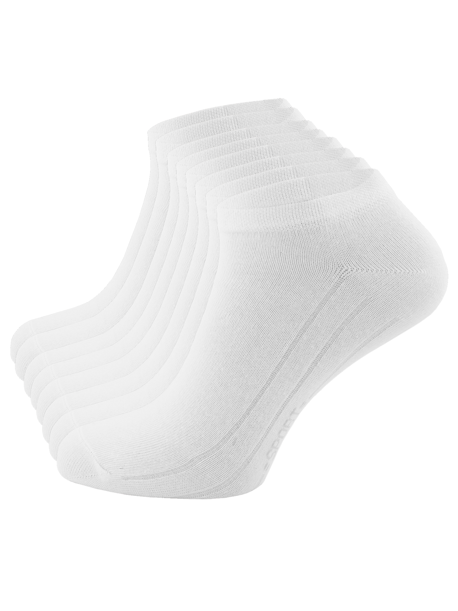 8 Paar Damen Sneaker Socken, weiß, mit Rippsohle