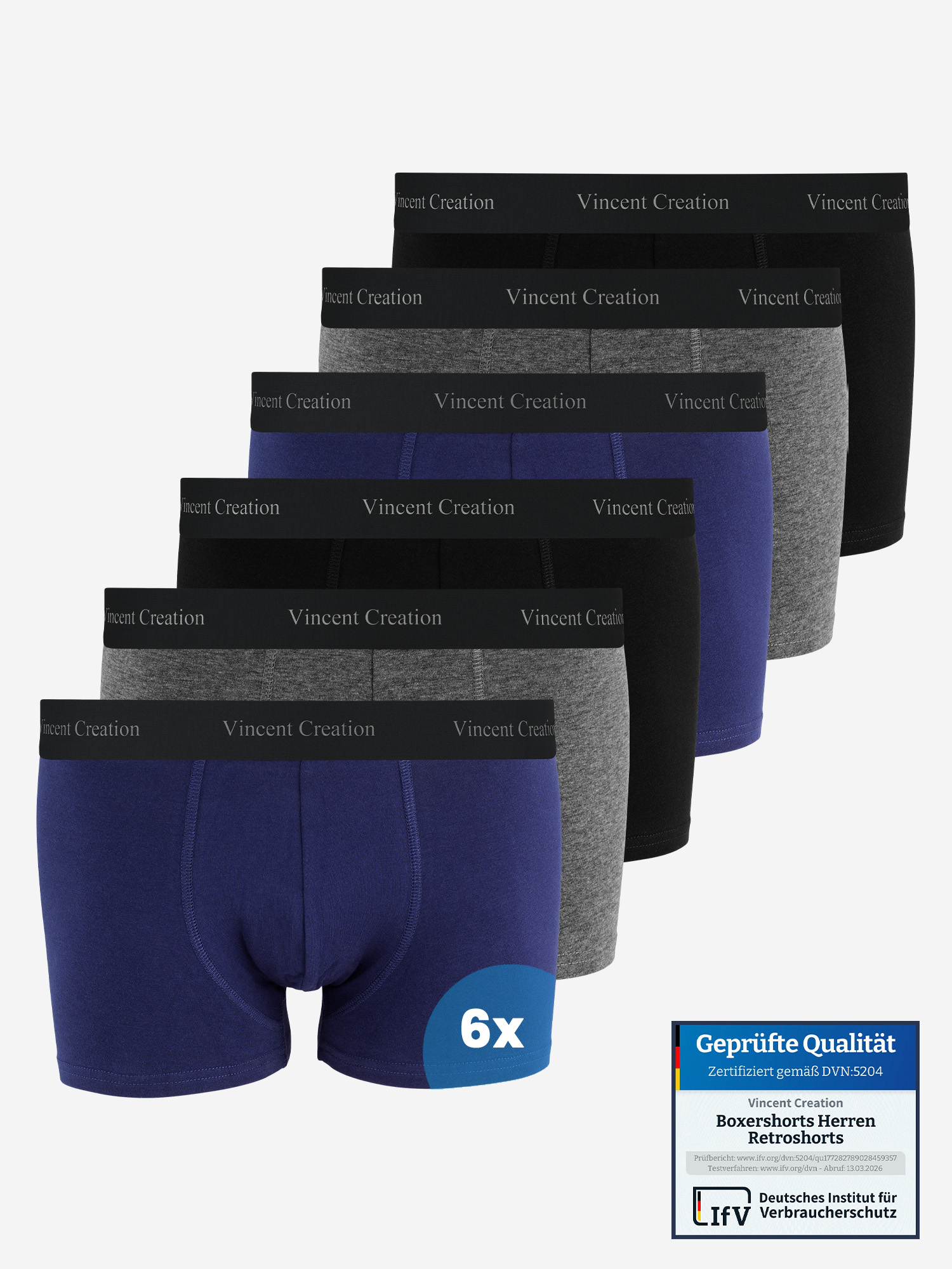 6er Pack Boxershorts-Hipster