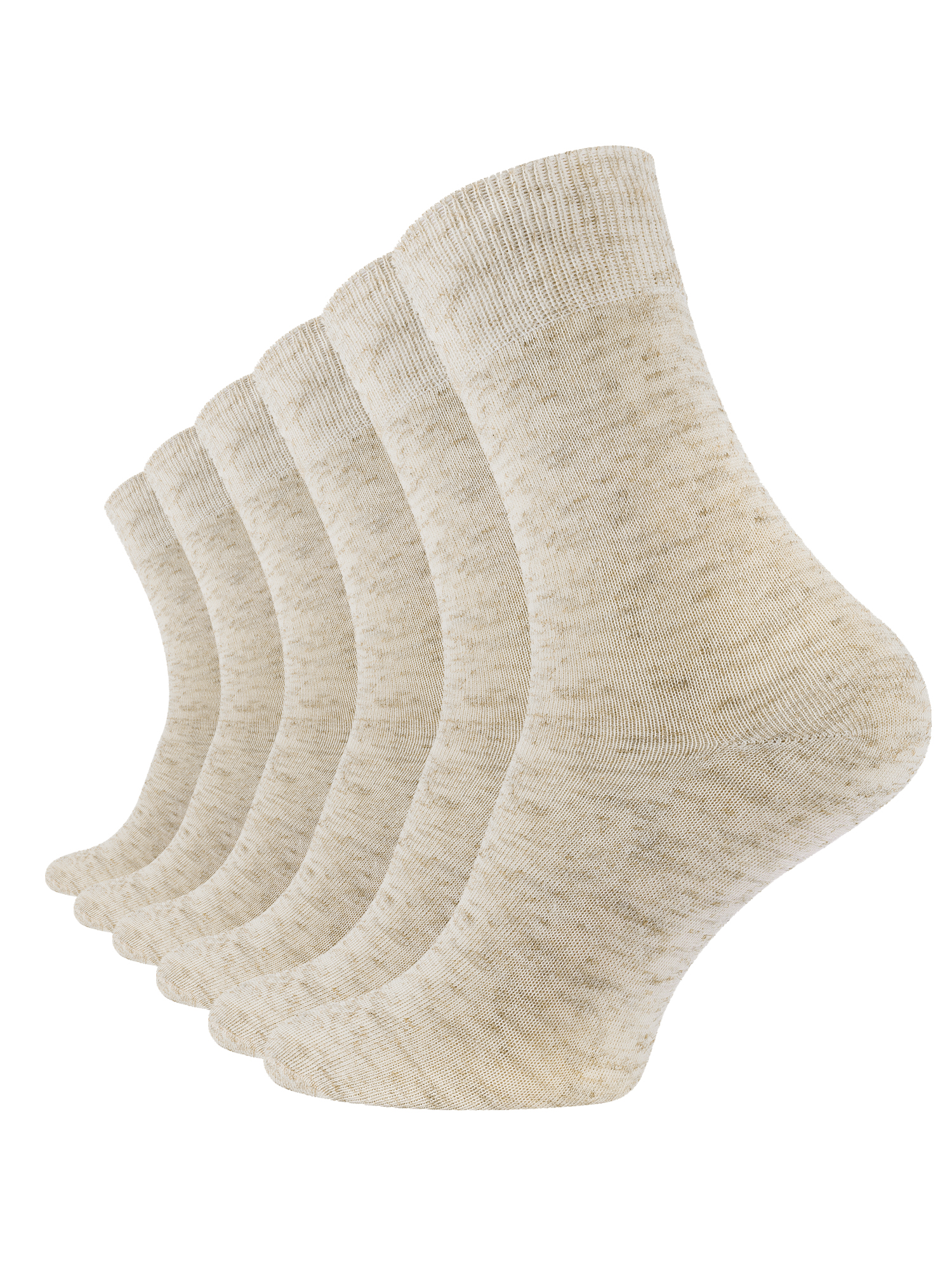 6 Paar Leinen Socken -Natur- mit Baumwolle
