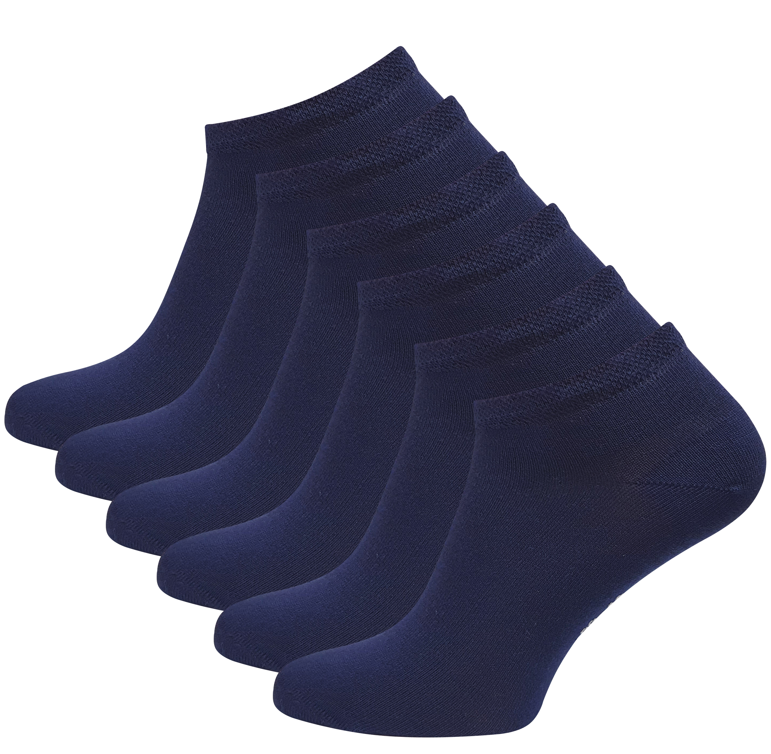 6 Pair of bamboo Ankle Socks, Trainer Liners, black
