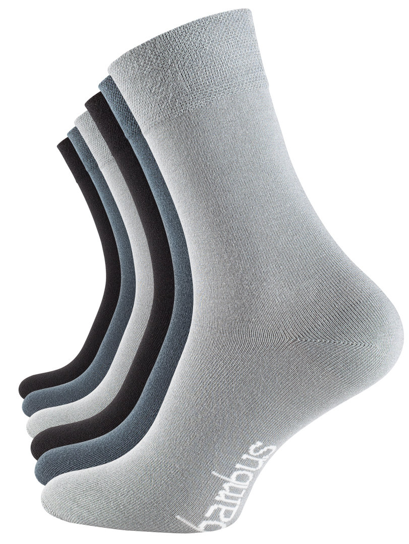 6 Paar "BAMBUS" Socken, Handgekettelte Spitze