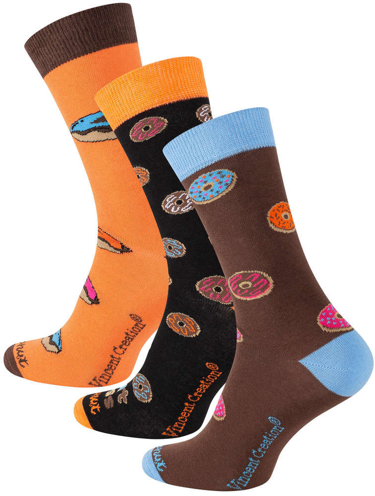 3 Paar Bunte DONUT Socken - One Size