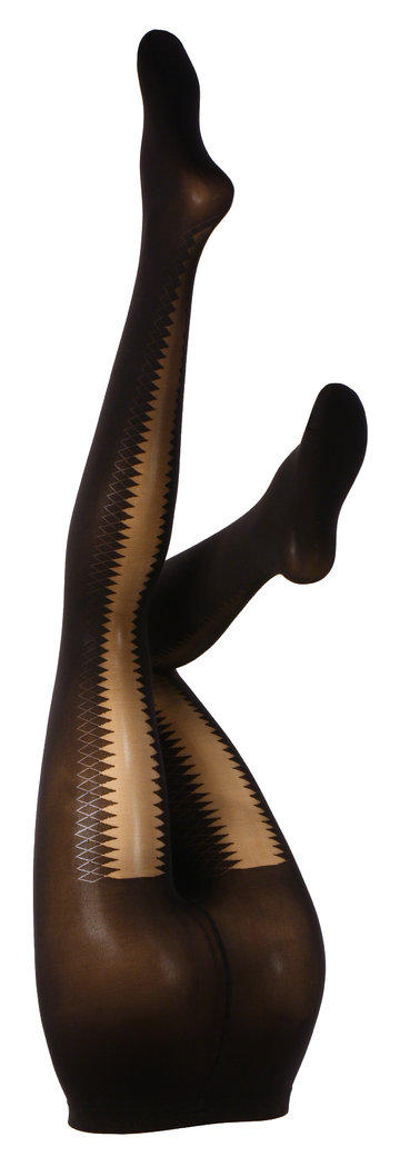 Gemusterte 3D Mikrofaser Strumpfhose, 50 DEN Blickdicht