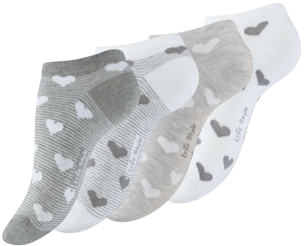 8 Paar Damen Sneaker Socken mit Herzmotiv