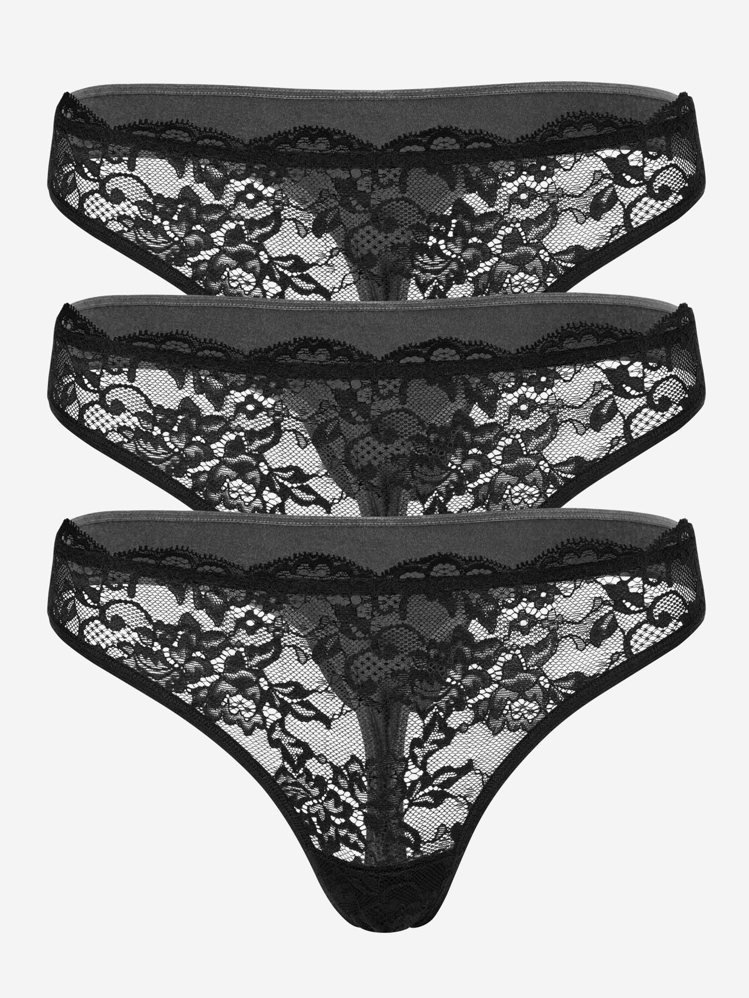 3er Set "Bamboo" Lace String