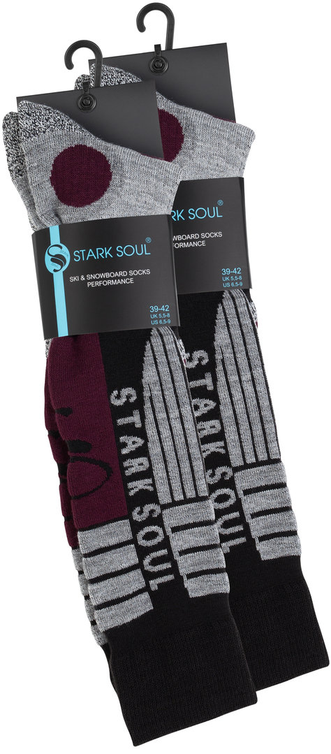 2 Paar Ski & Snowboard Socken, Spezialpolsterung