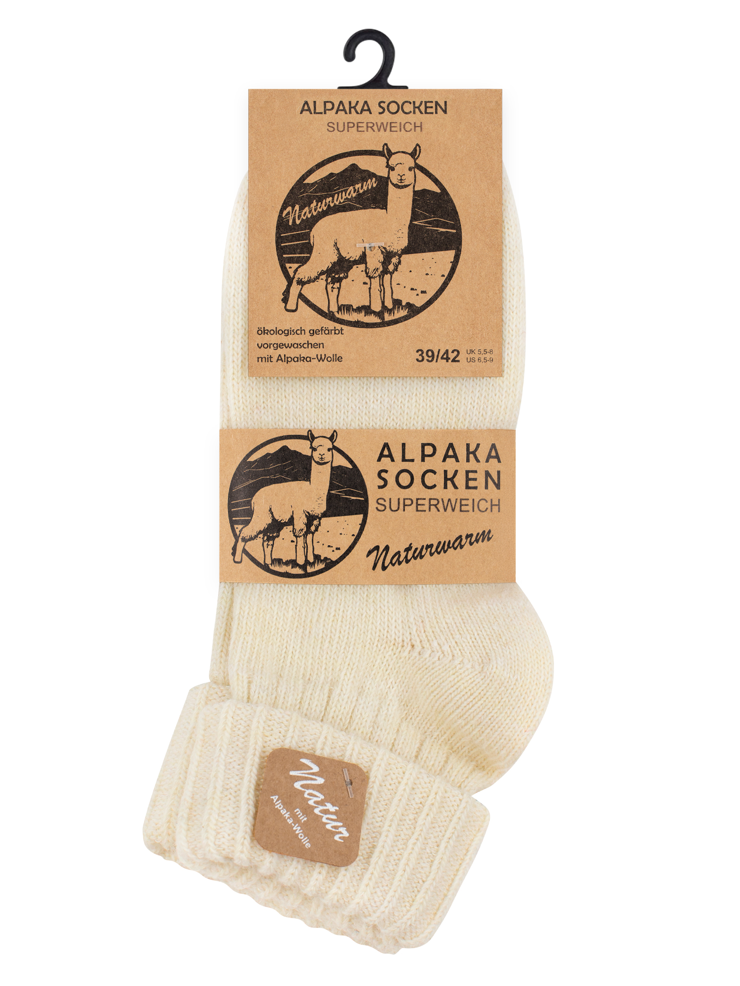 2 pairs of alpaca socks with envelope