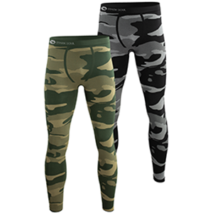 Funktionshose in grün oder grau mit camouflage Muster und STARK SOUL-Logo seitlich am Bund