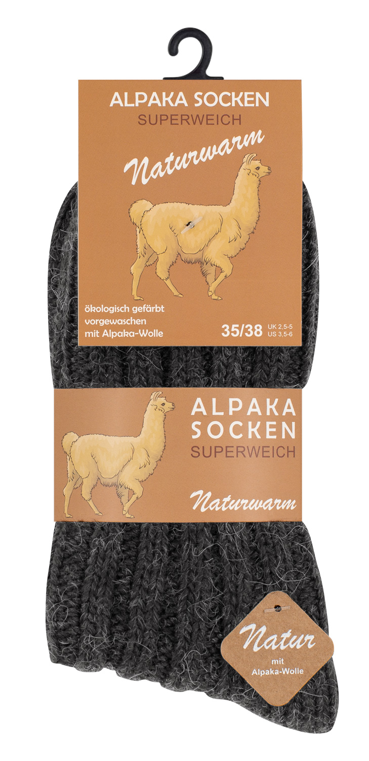 4 pairs of wool knit socks with ALPAKA, unisex