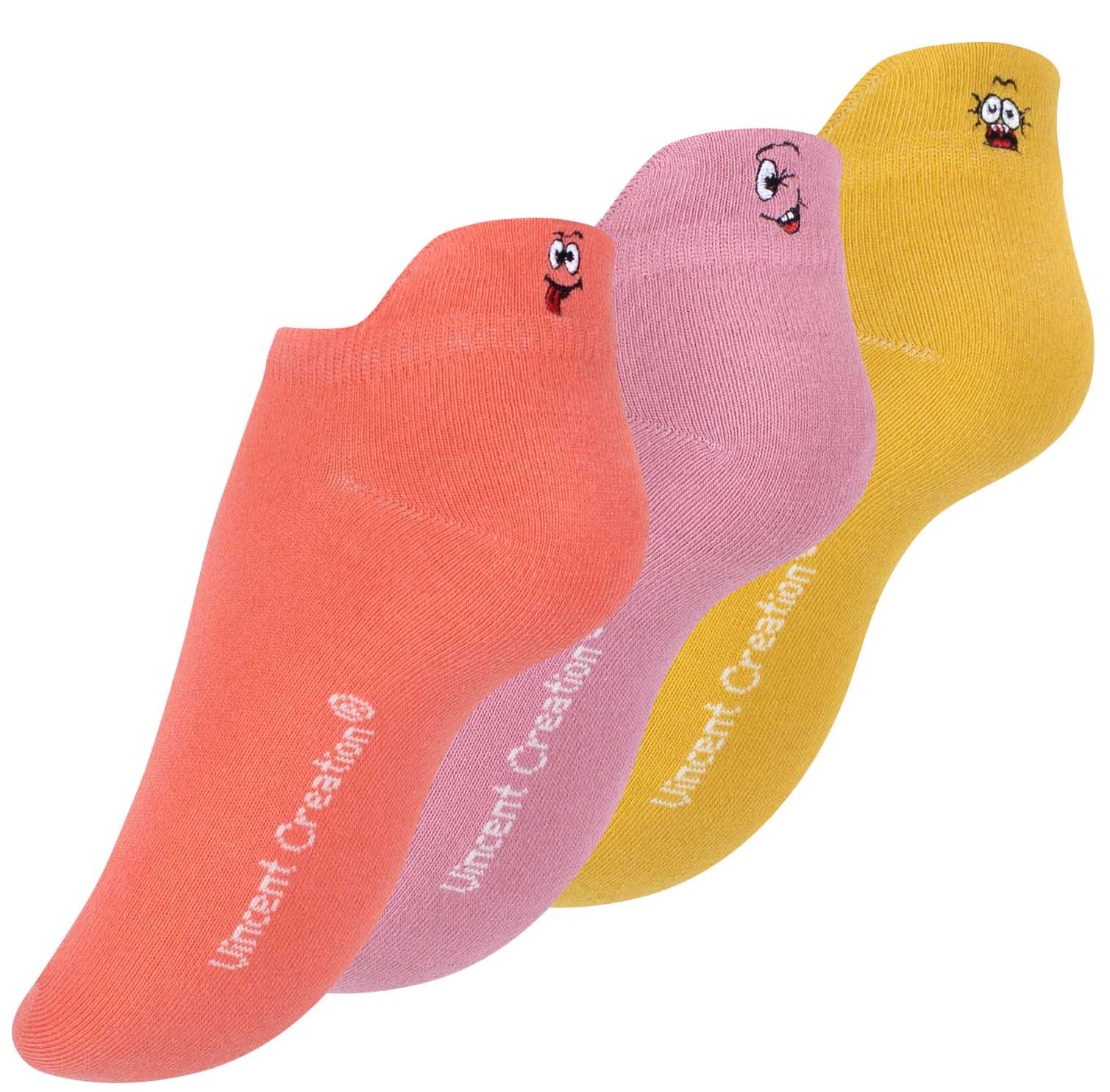 6 Paar Sneaker Socken mit Stickerei, One Size (36-40)