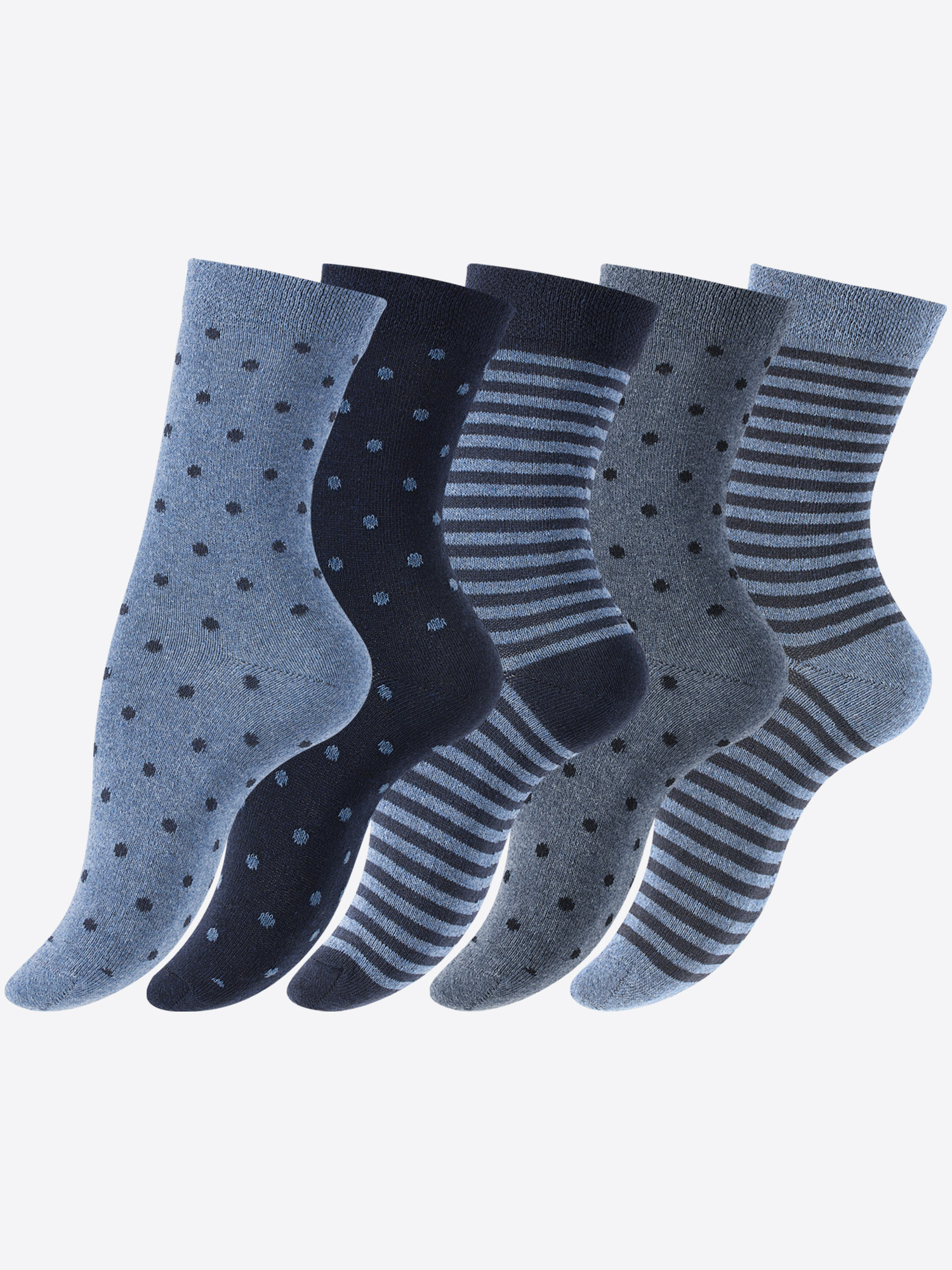 10 Pairs of Ladies socks, Trendy dotted and striped