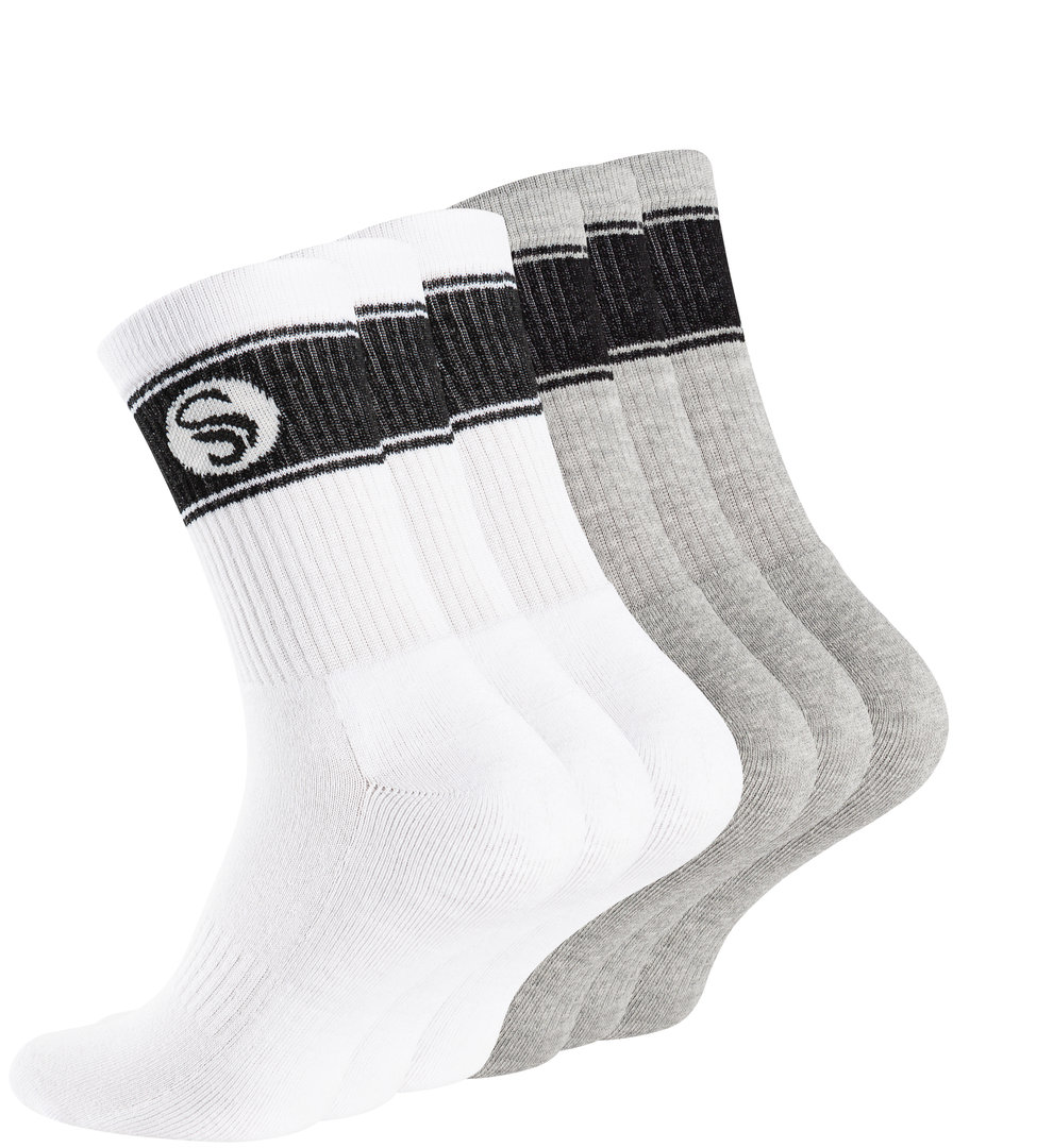 6 Paar Sportsocken im RETRO Design - Frotteesohle