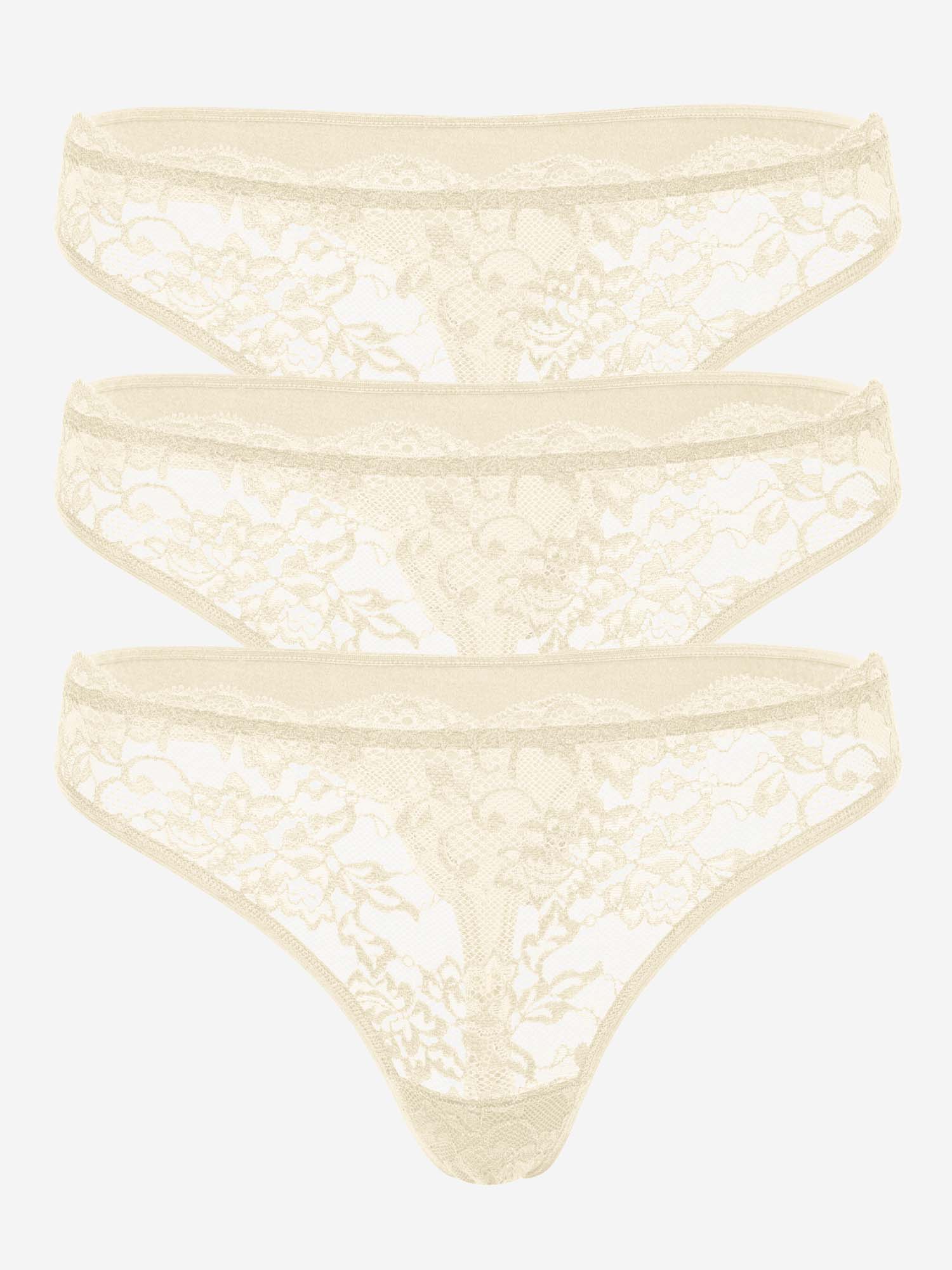 3er Set "Bamboo" Lace String