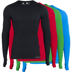 Langärmliges Funktionsshirt in schwarz, rot, grün, blau