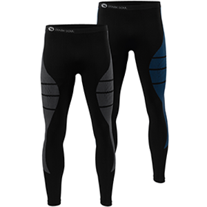 Funktionshose in schwarz mit grauen oder blauen Bereichen außen am Beim und STARK SOUL Logo seitlich auf dem Bund