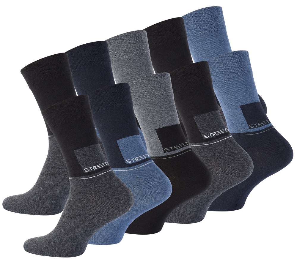 10 Paar Herren Socken STREET, Bi-Color