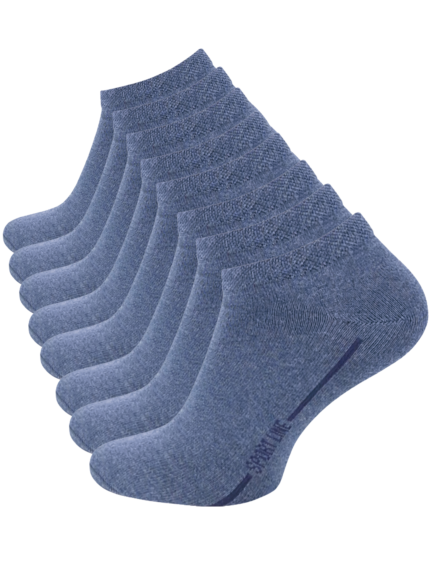 8 Paar "Sport Line" Sneaker Socken, Jeansblau