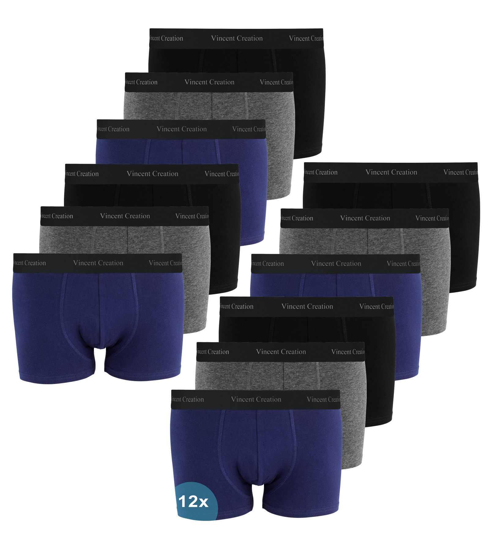 12 Pack Boxer Shorts, Trunks by Vincent Creation®