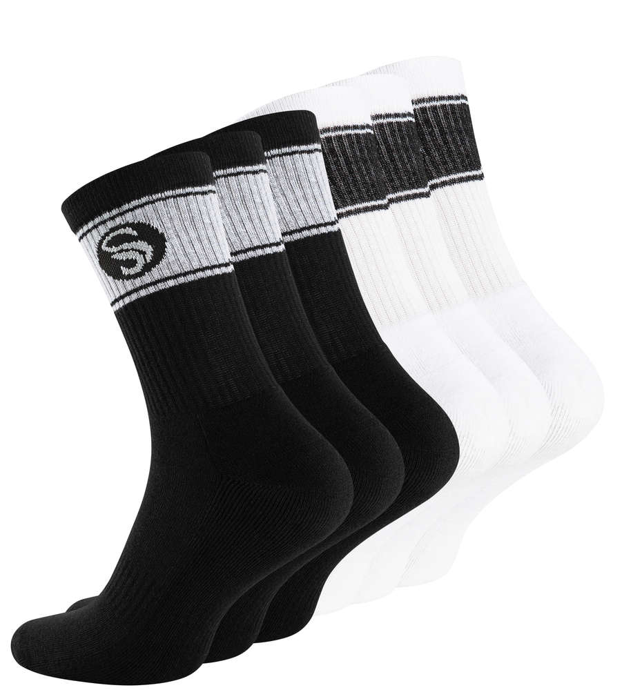 6 Paar Sportsocken im RETRO Design - Frotteesohle