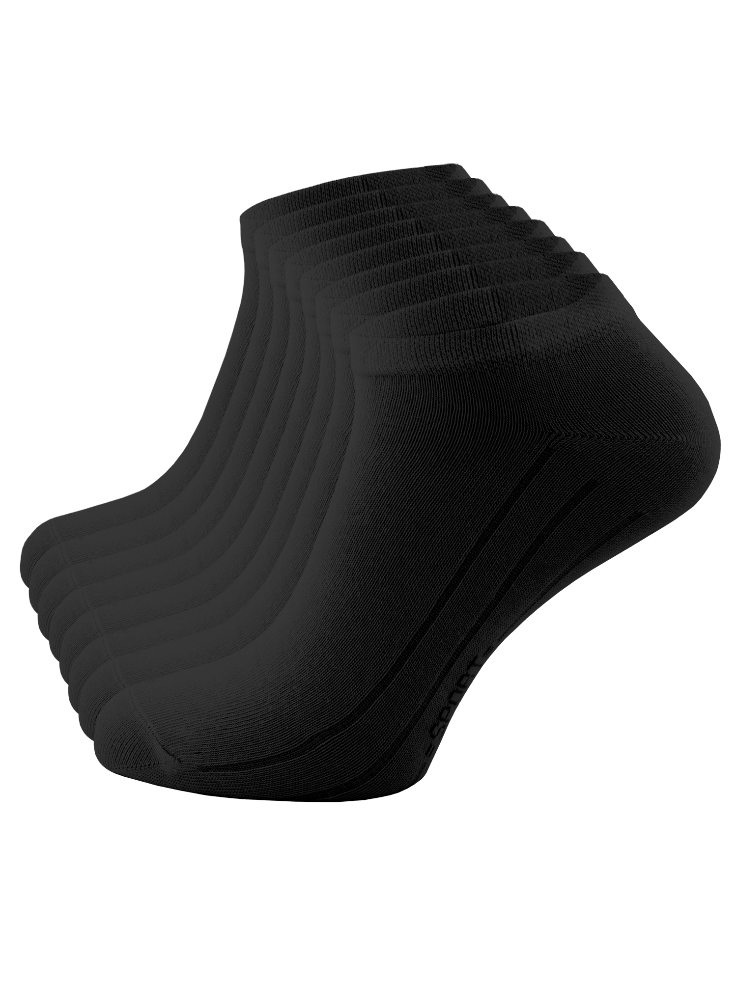 8 Paar Damen Sneaker Socken, schwarz, mit Rippsohle