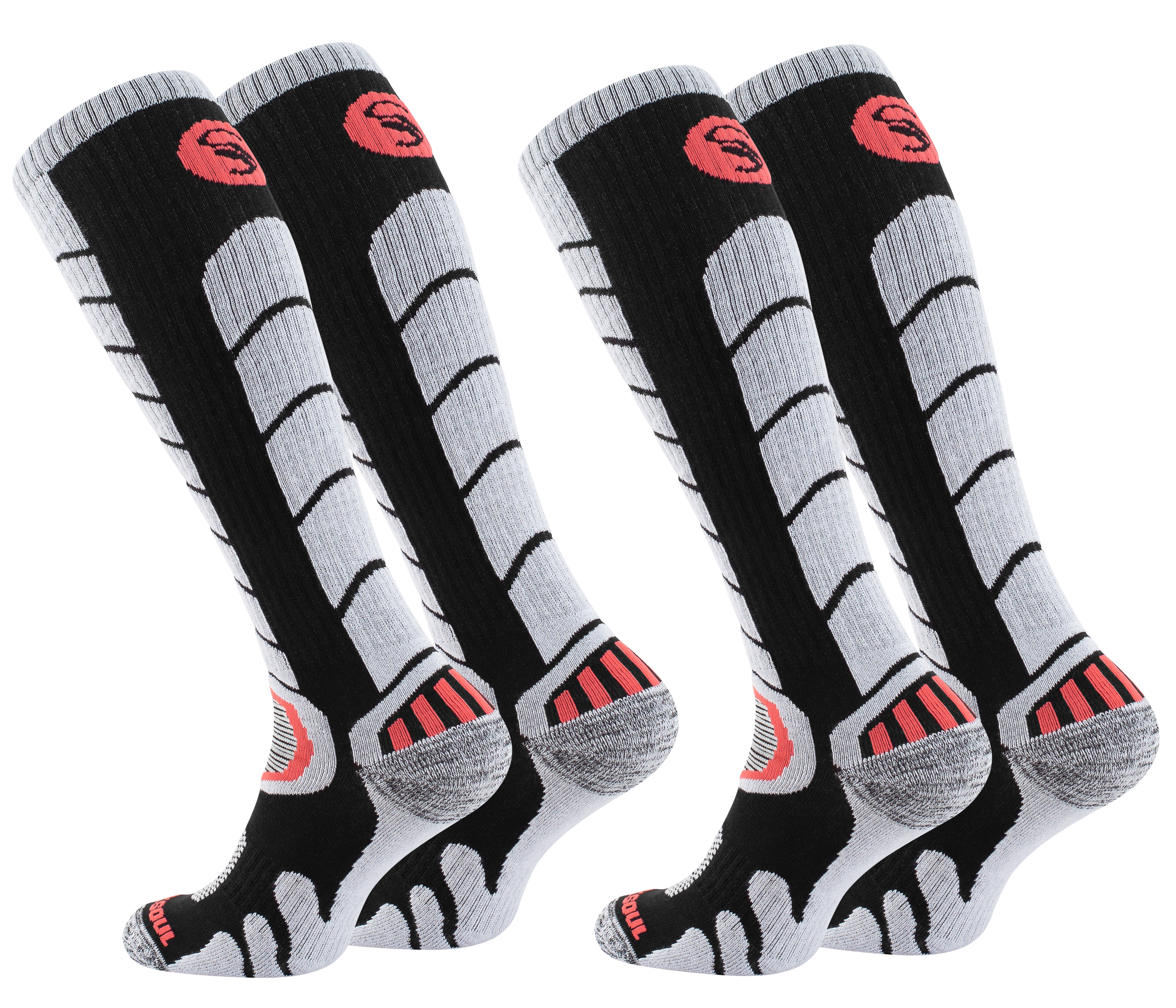 2 Paar Ski & Snowboard Socken mit Spezialpolsterung