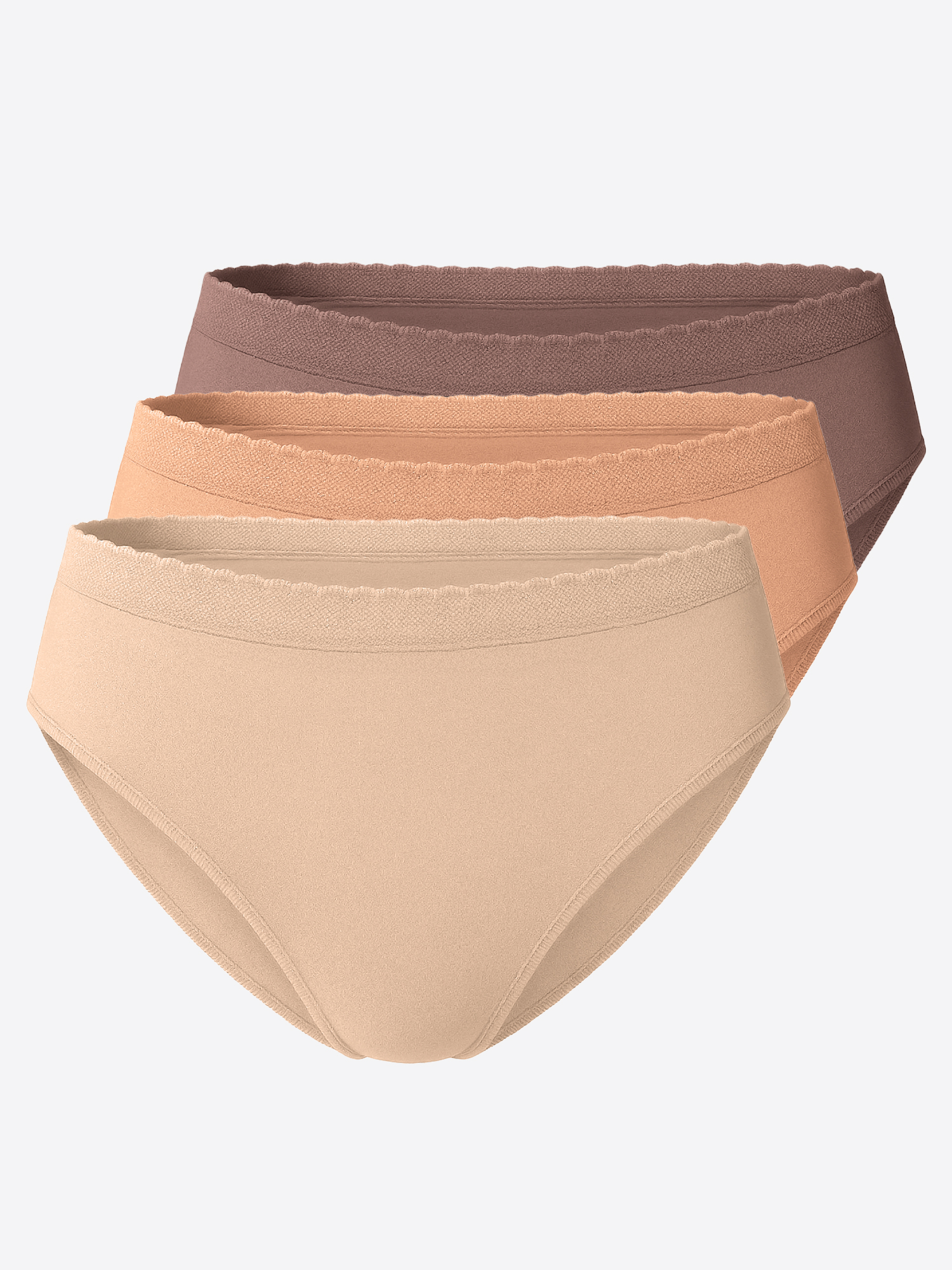 3 Pack womens seamless microfibre waist briefs, Low Cut by Yenita®